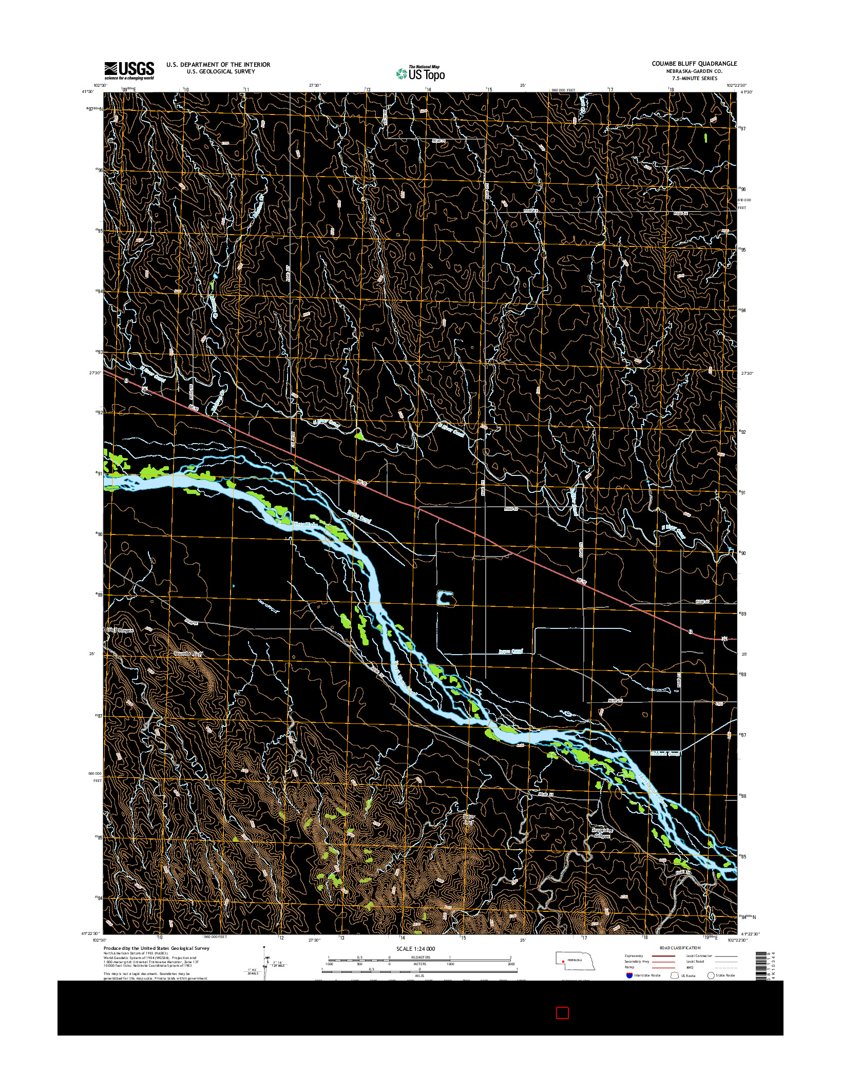 USGS US TOPO 7.5-MINUTE MAP FOR COUMBE BLUFF, NE 2014