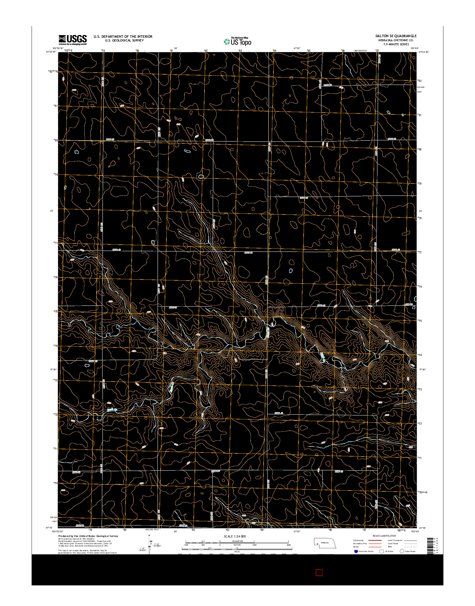 USGS US TOPO 7.5-MINUTE MAP FOR DALTON SE, NE 2014