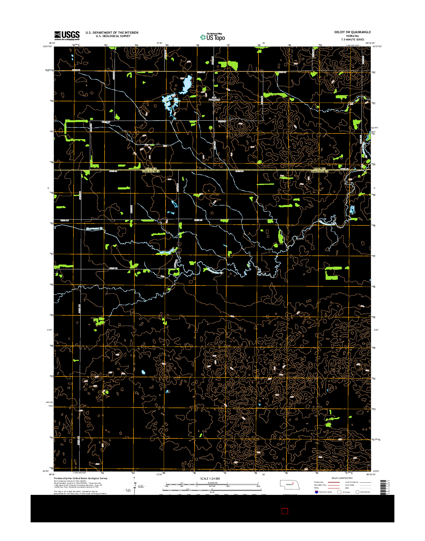 USGS US TOPO 7.5-MINUTE MAP FOR DELOIT SW, NE 2014