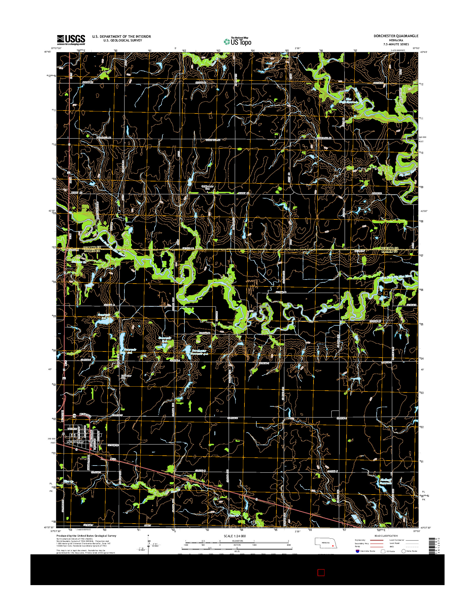 USGS US TOPO 7.5-MINUTE MAP FOR DORCHESTER, NE 2014
