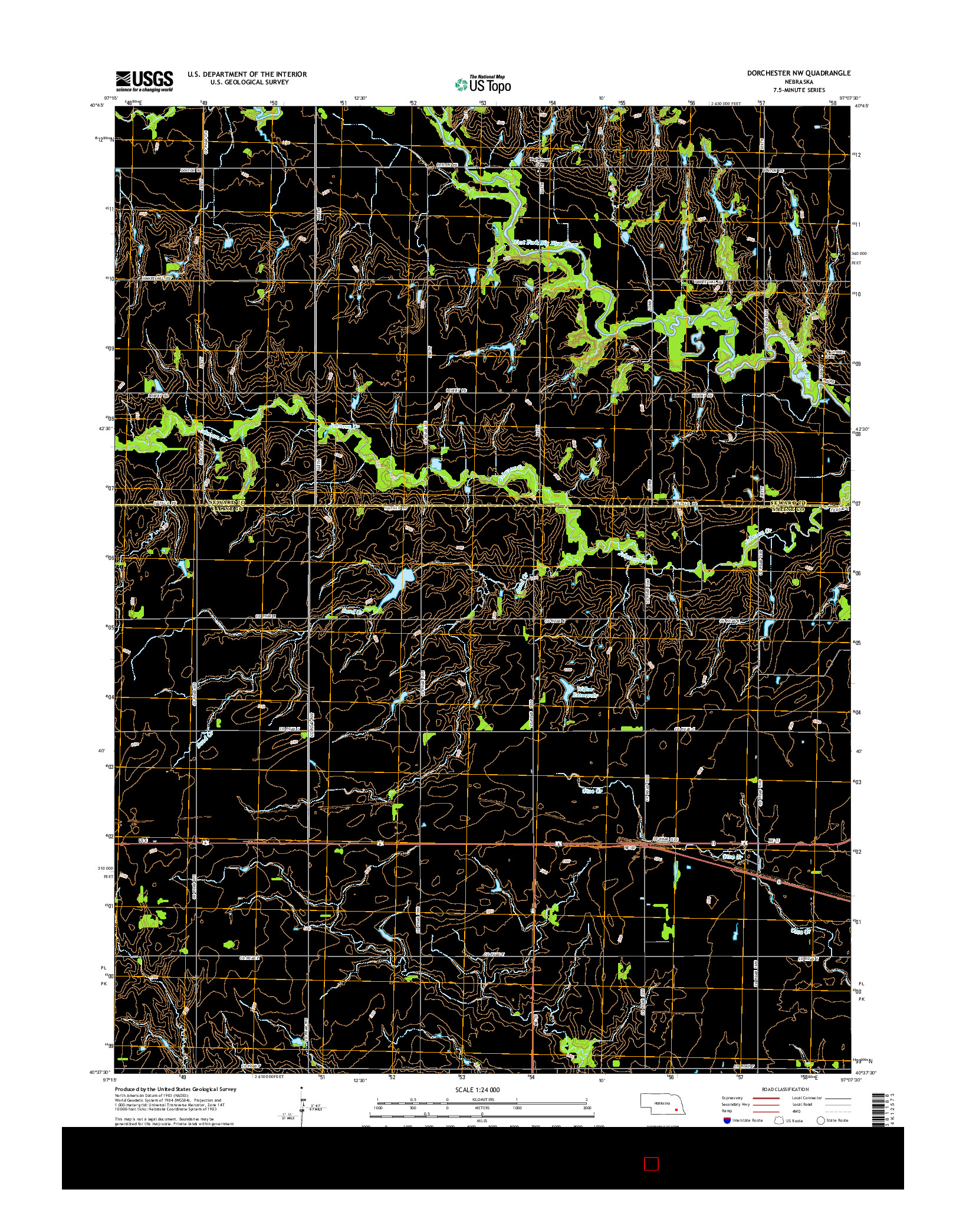 USGS US TOPO 7.5-MINUTE MAP FOR DORCHESTER NW, NE 2014