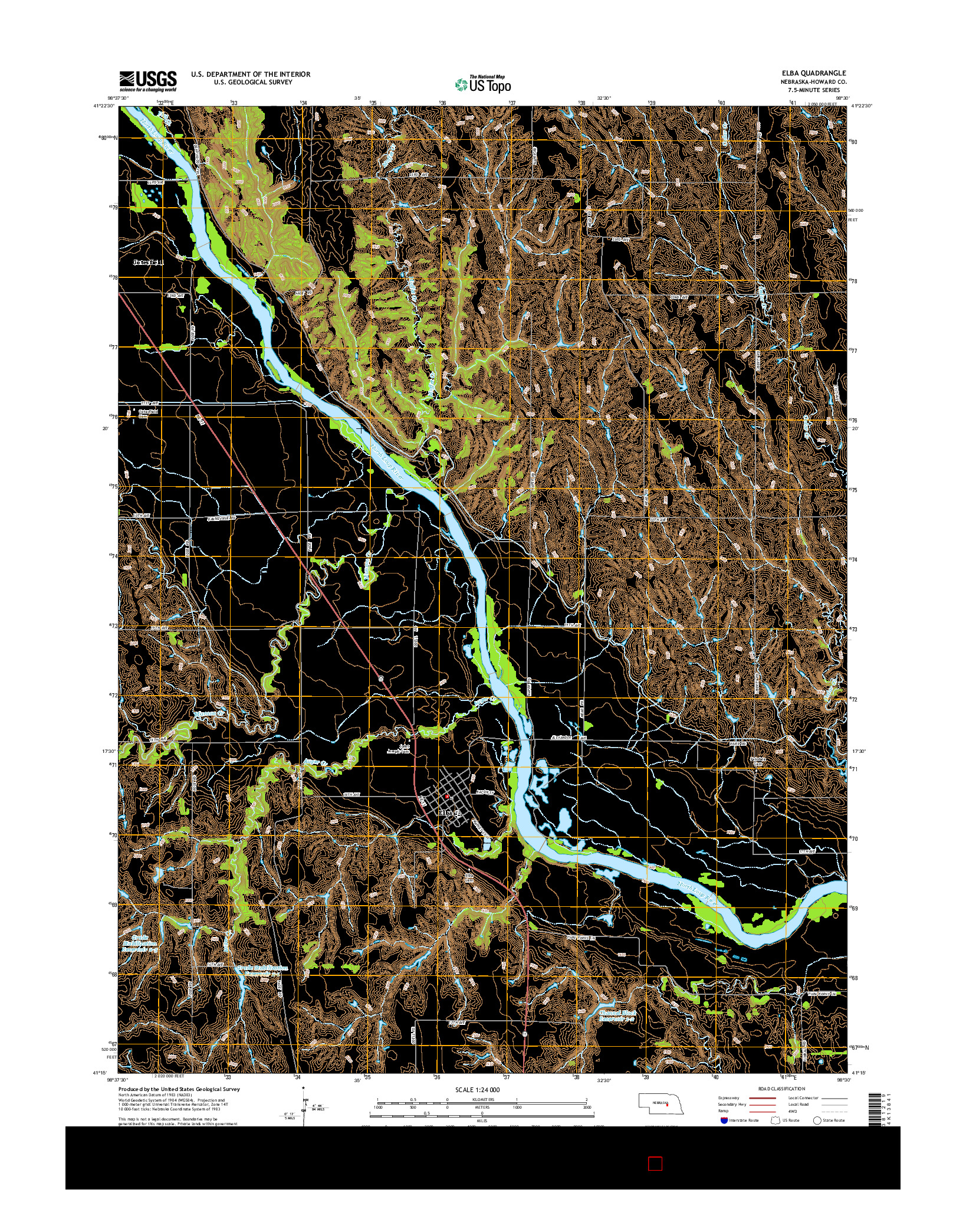 USGS US TOPO 7.5-MINUTE MAP FOR ELBA, NE 2014