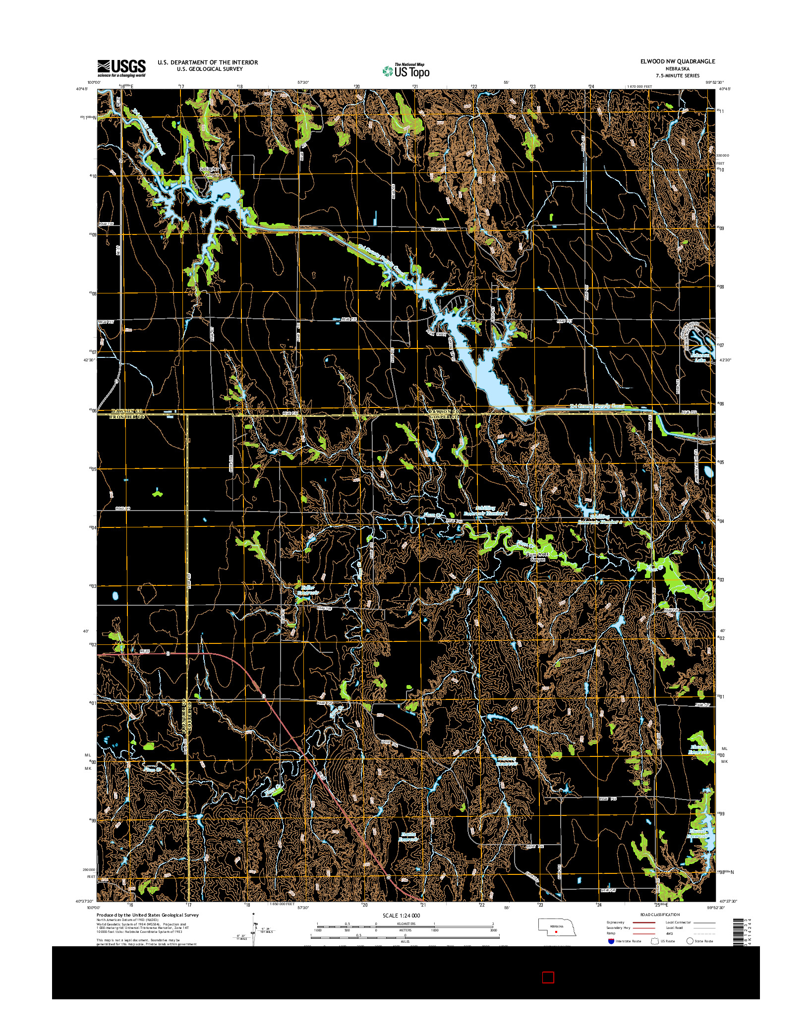 USGS US TOPO 7.5-MINUTE MAP FOR ELWOOD NW, NE 2014