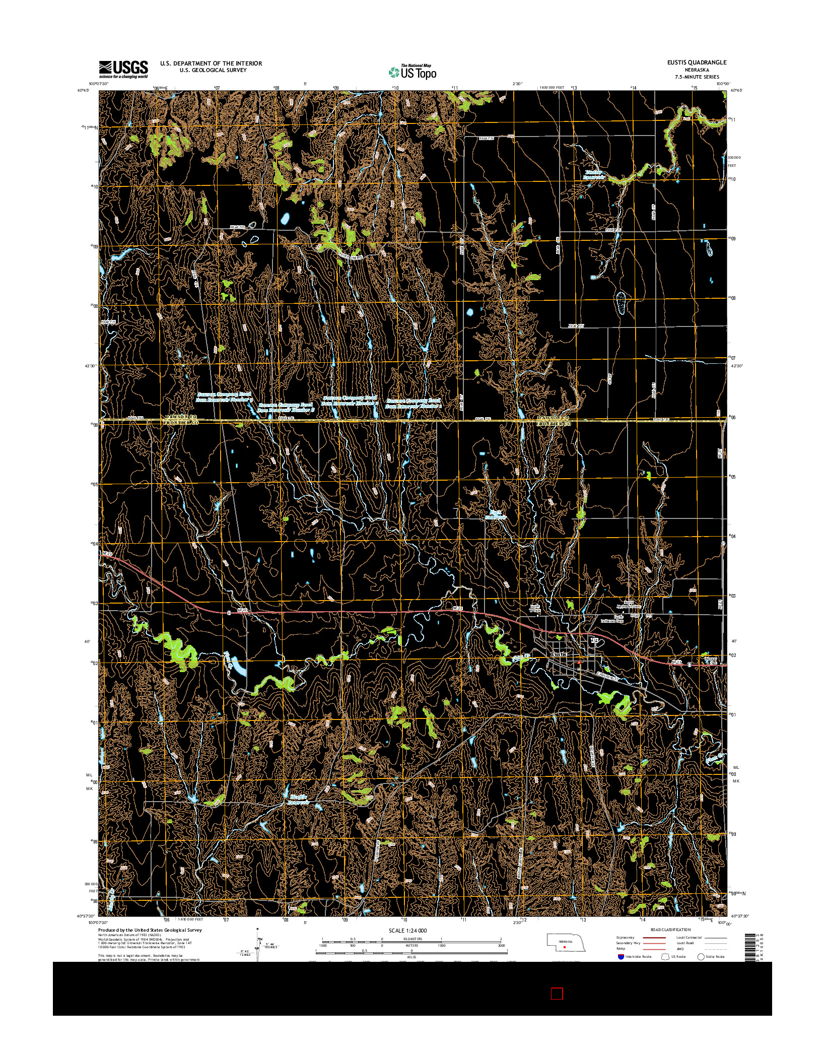 USGS US TOPO 7.5-MINUTE MAP FOR EUSTIS, NE 2014