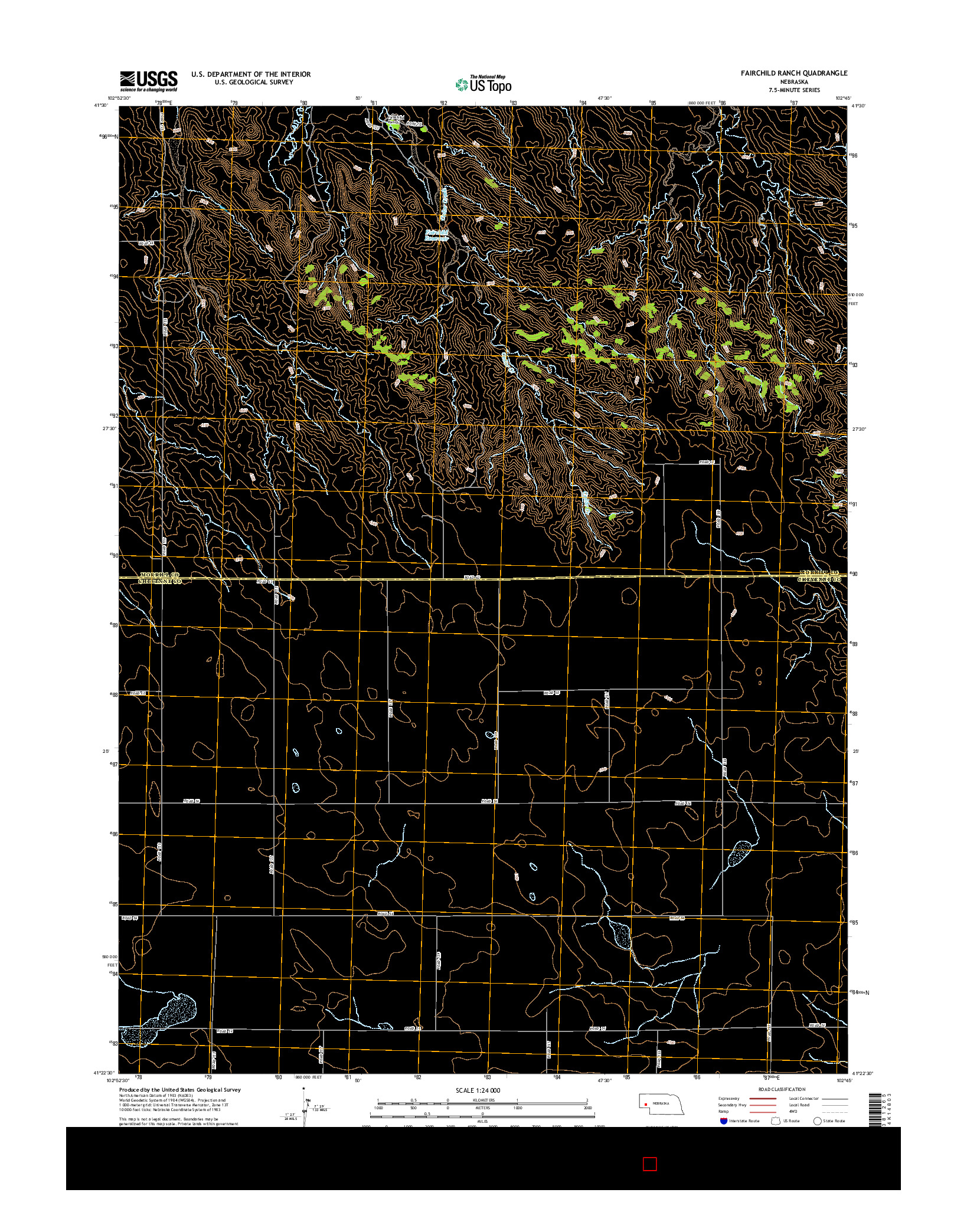 USGS US TOPO 7.5-MINUTE MAP FOR FAIRCHILD RANCH, NE 2014