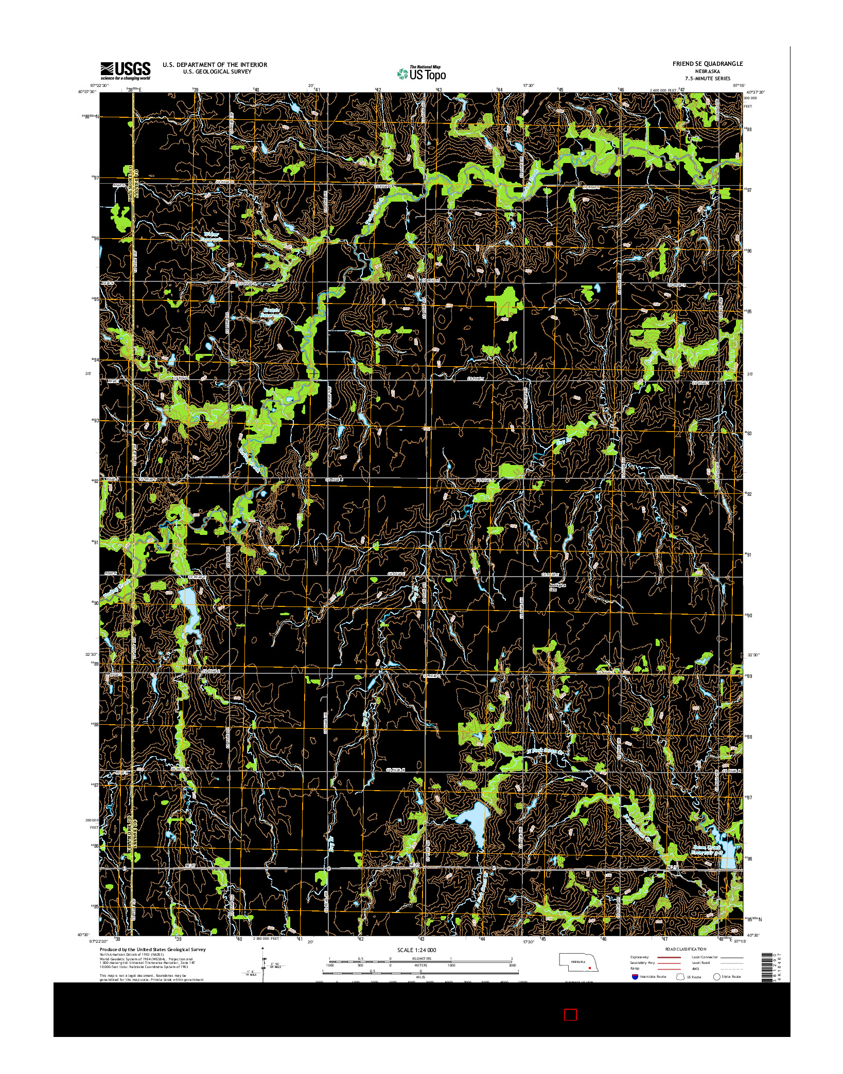 USGS US TOPO 7.5-MINUTE MAP FOR FRIEND SE, NE 2014