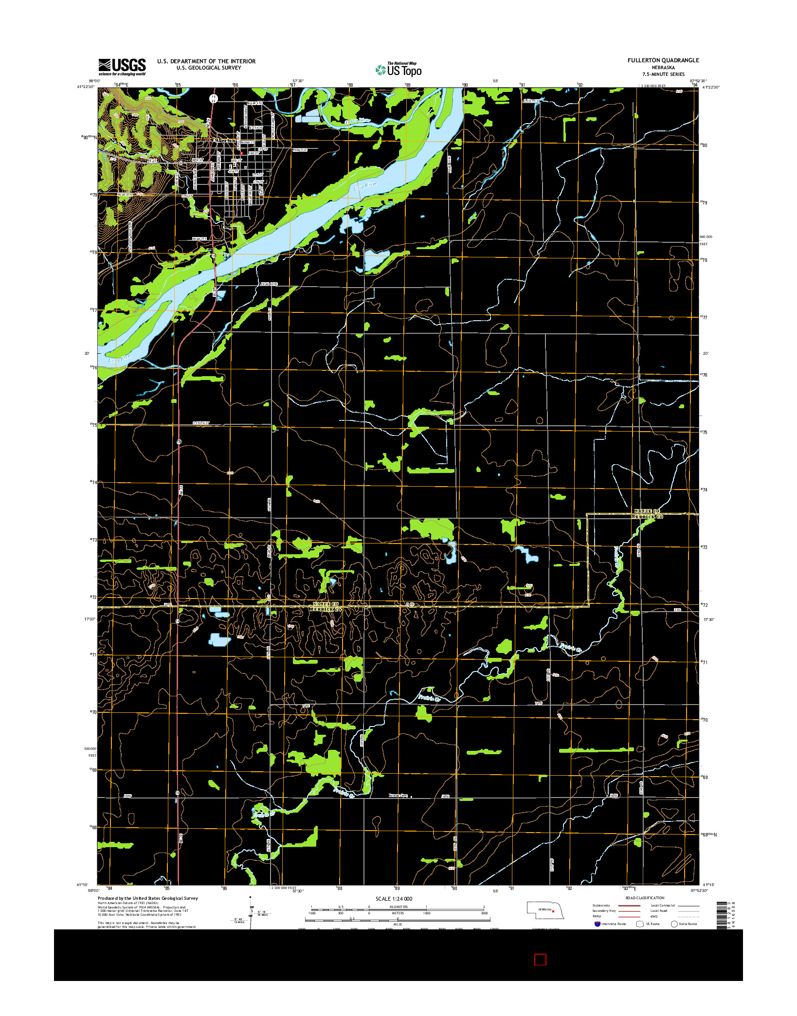 USGS US TOPO 7.5-MINUTE MAP FOR FULLERTON, NE 2014