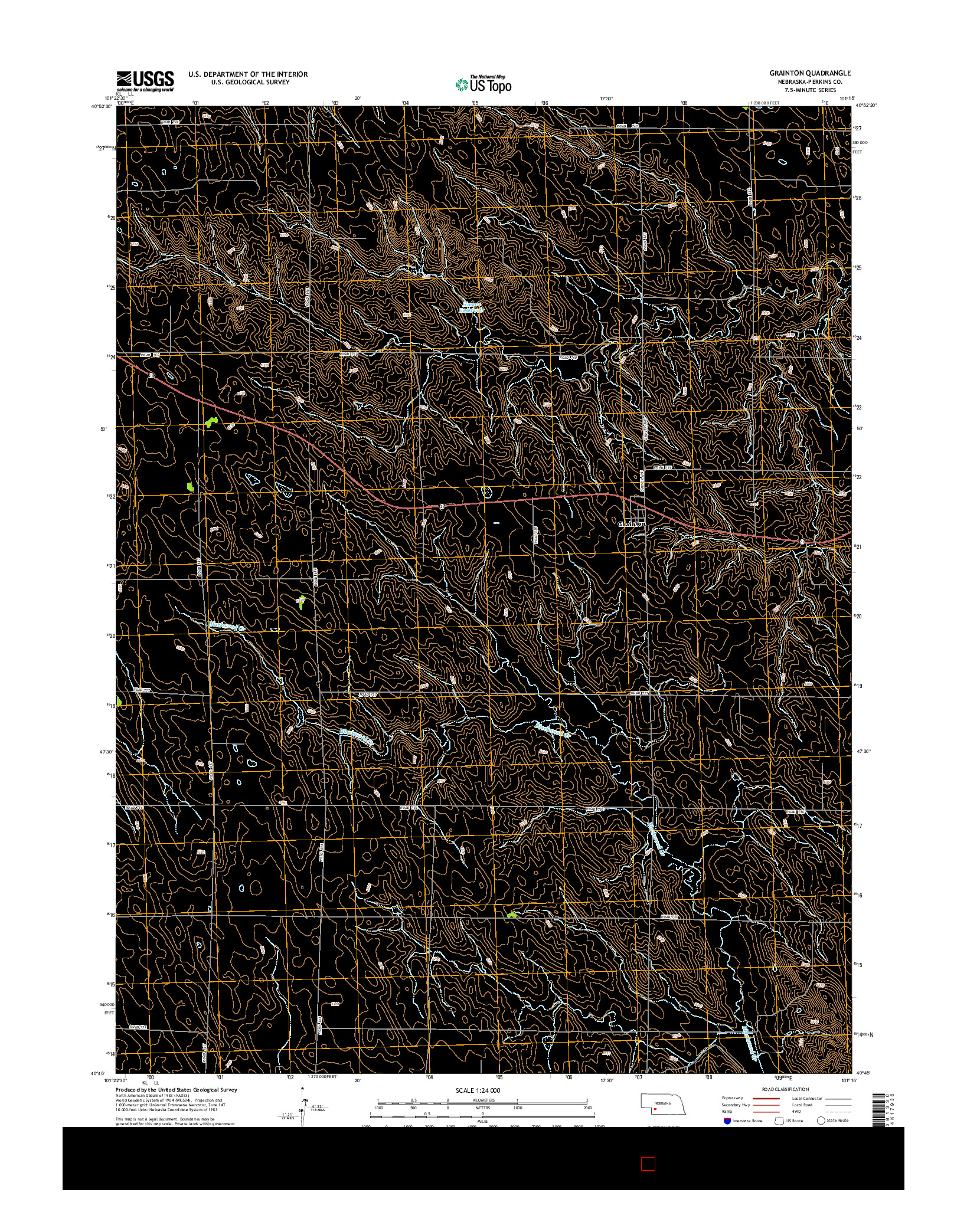 USGS US TOPO 7.5-MINUTE MAP FOR GRAINTON, NE 2014