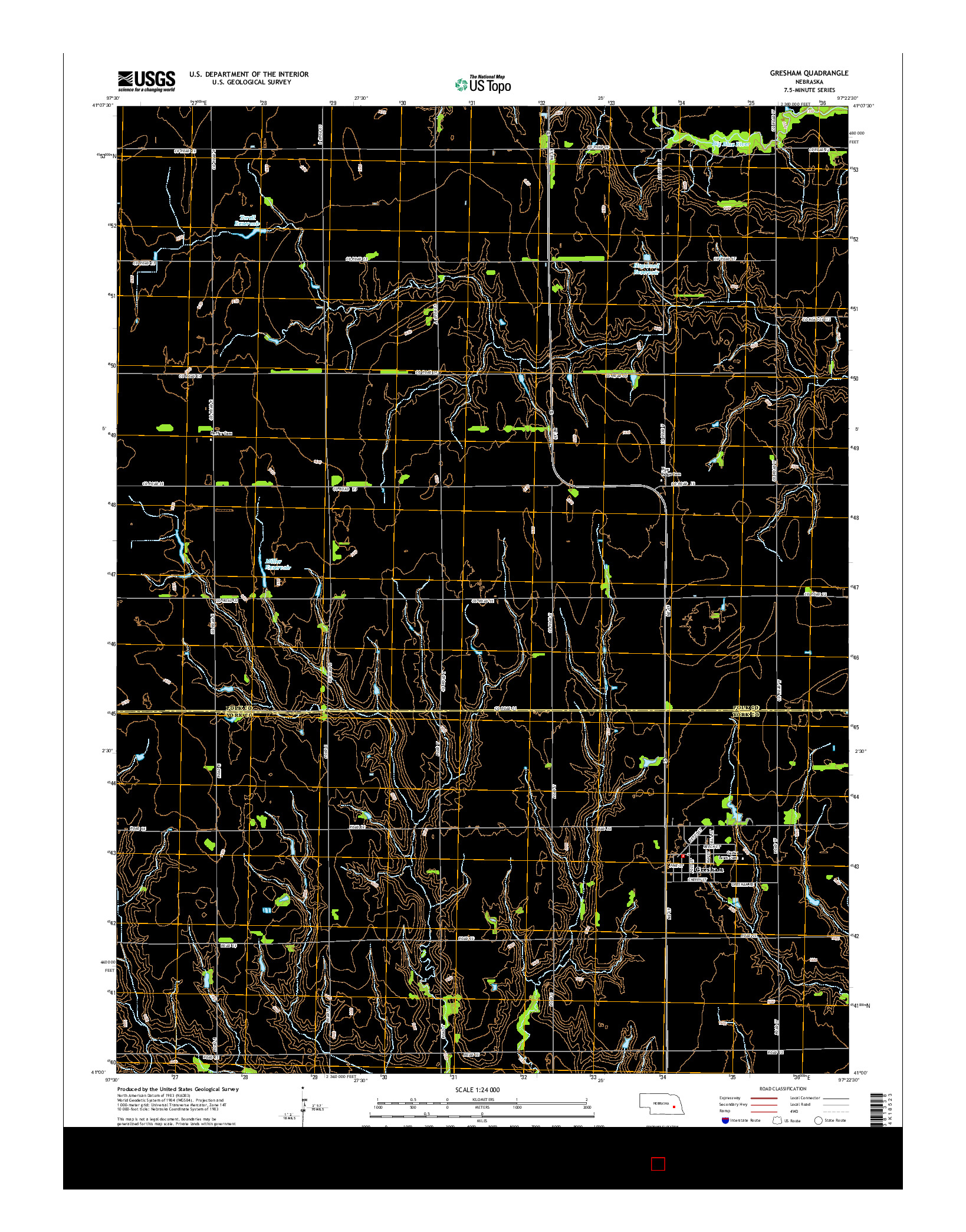 USGS US TOPO 7.5-MINUTE MAP FOR GRESHAM, NE 2014