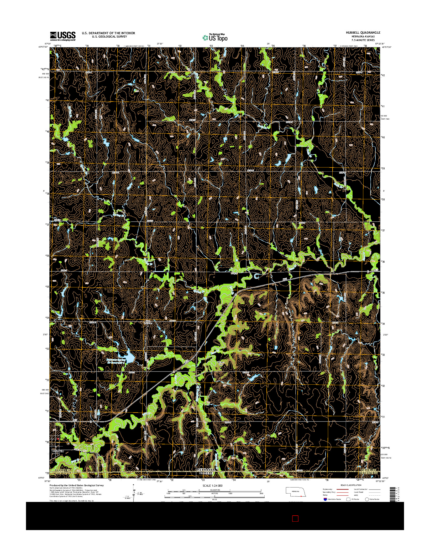 USGS US TOPO 7.5-MINUTE MAP FOR HUBBELL, NE-KS 2014