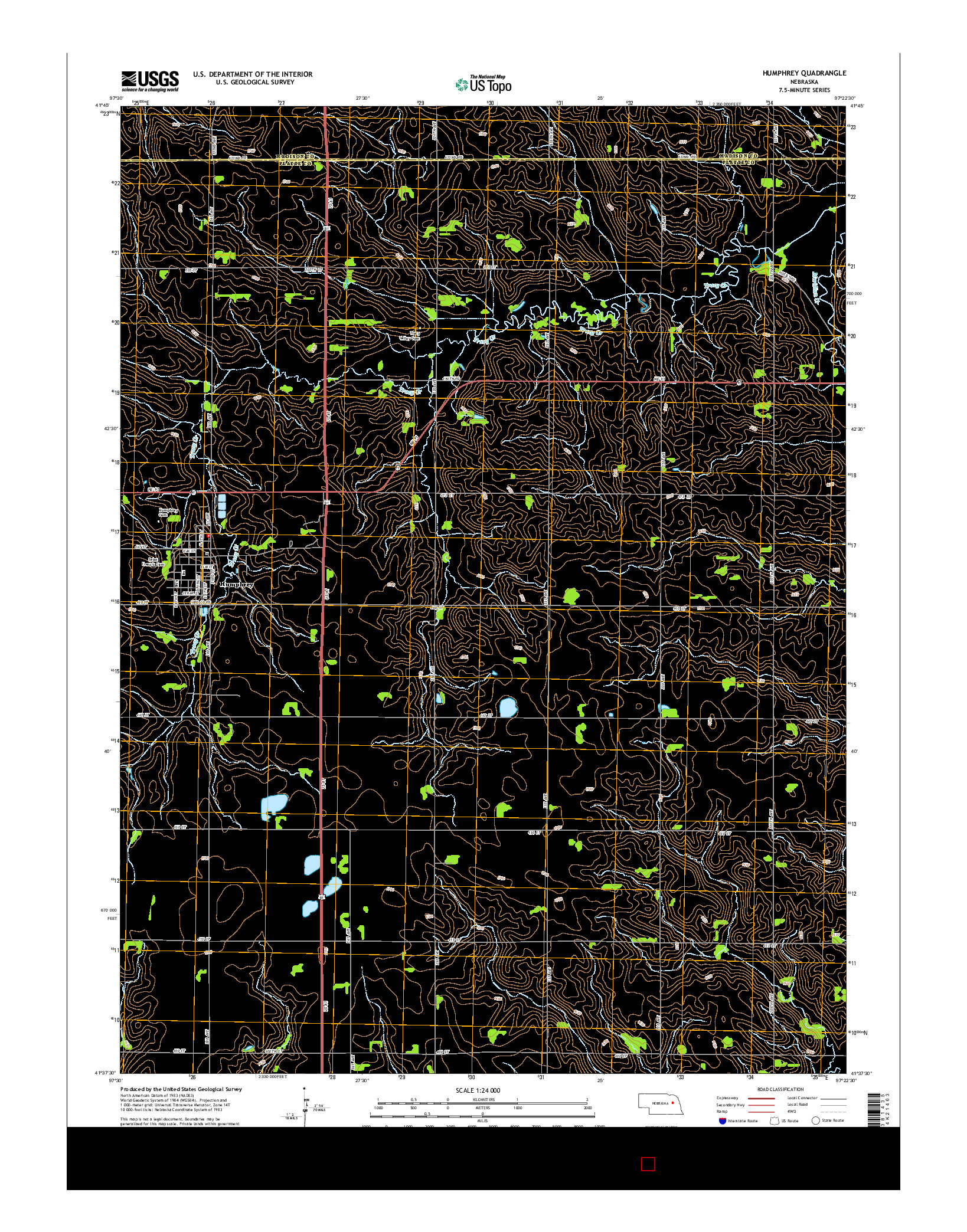 USGS US TOPO 7.5-MINUTE MAP FOR HUMPHREY, NE 2014
