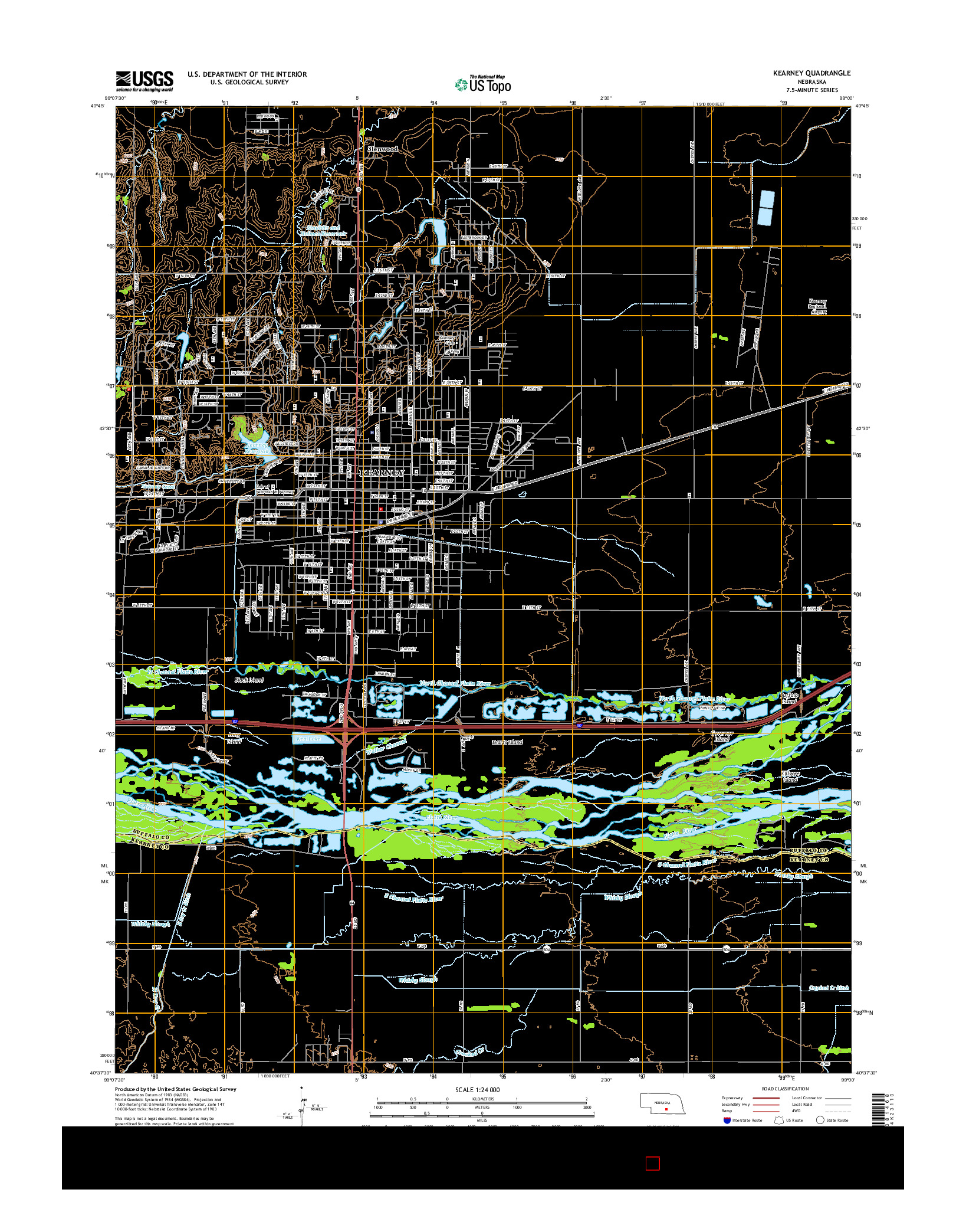 USGS US TOPO 7.5-MINUTE MAP FOR KEARNEY, NE 2014