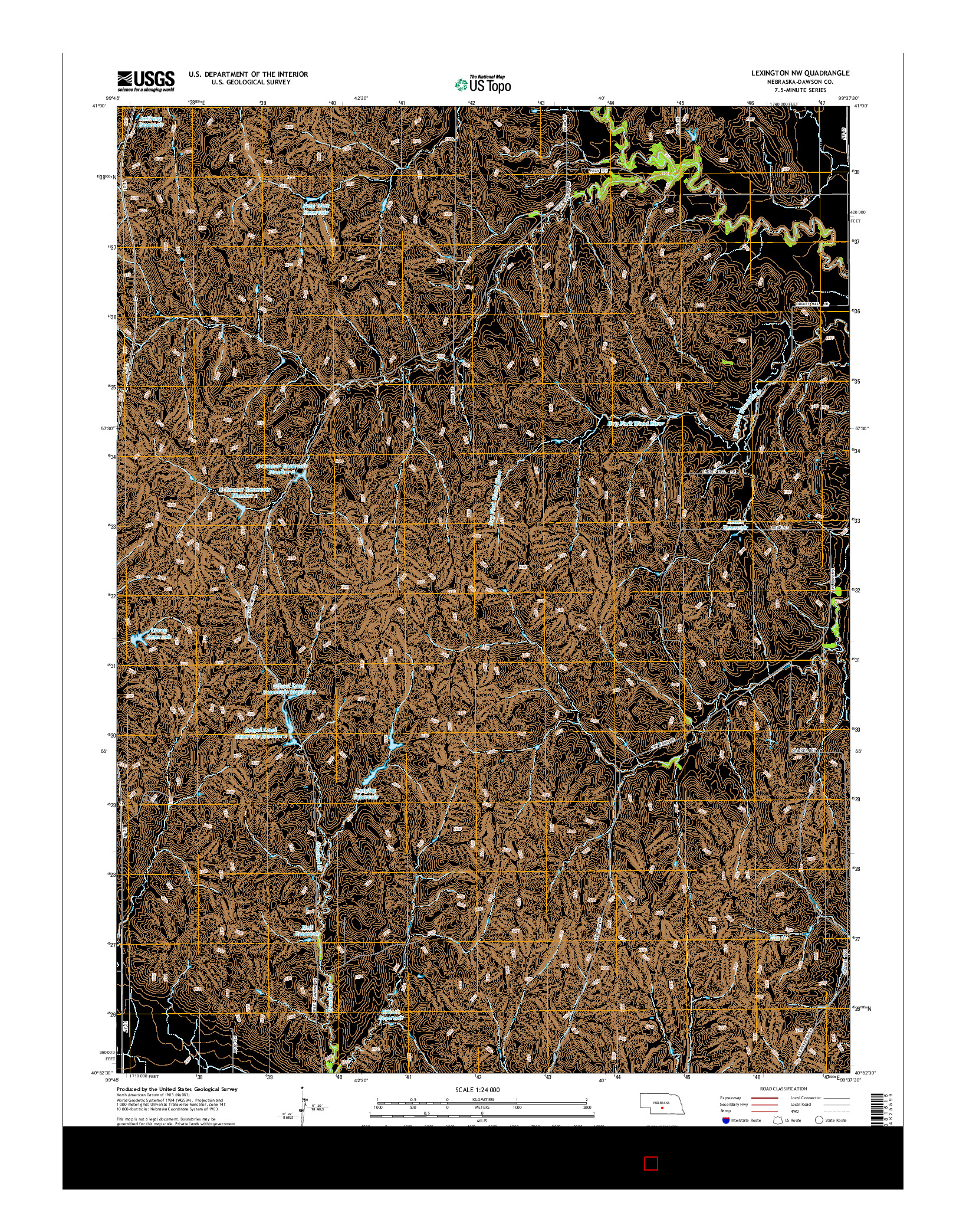 USGS US TOPO 7.5-MINUTE MAP FOR LEXINGTON NW, NE 2014