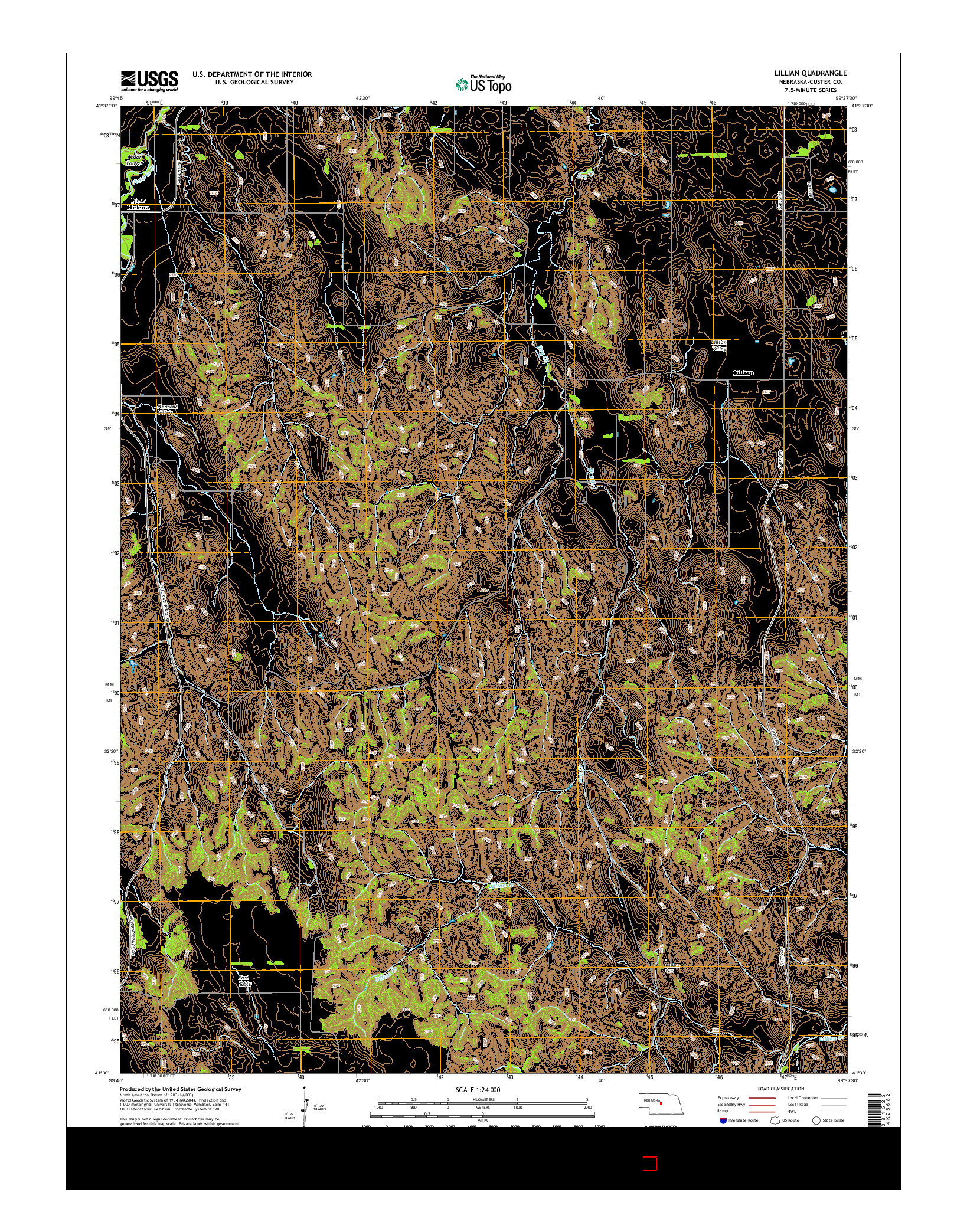 USGS US TOPO 7.5-MINUTE MAP FOR LILLIAN, NE 2014
