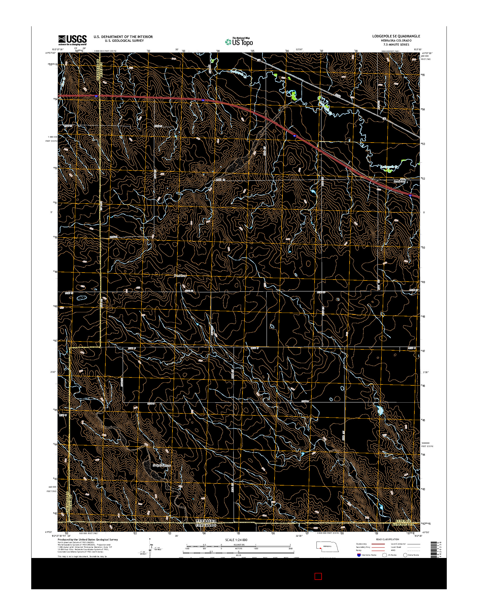 USGS US TOPO 7.5-MINUTE MAP FOR LODGEPOLE SE, NE-CO 2014