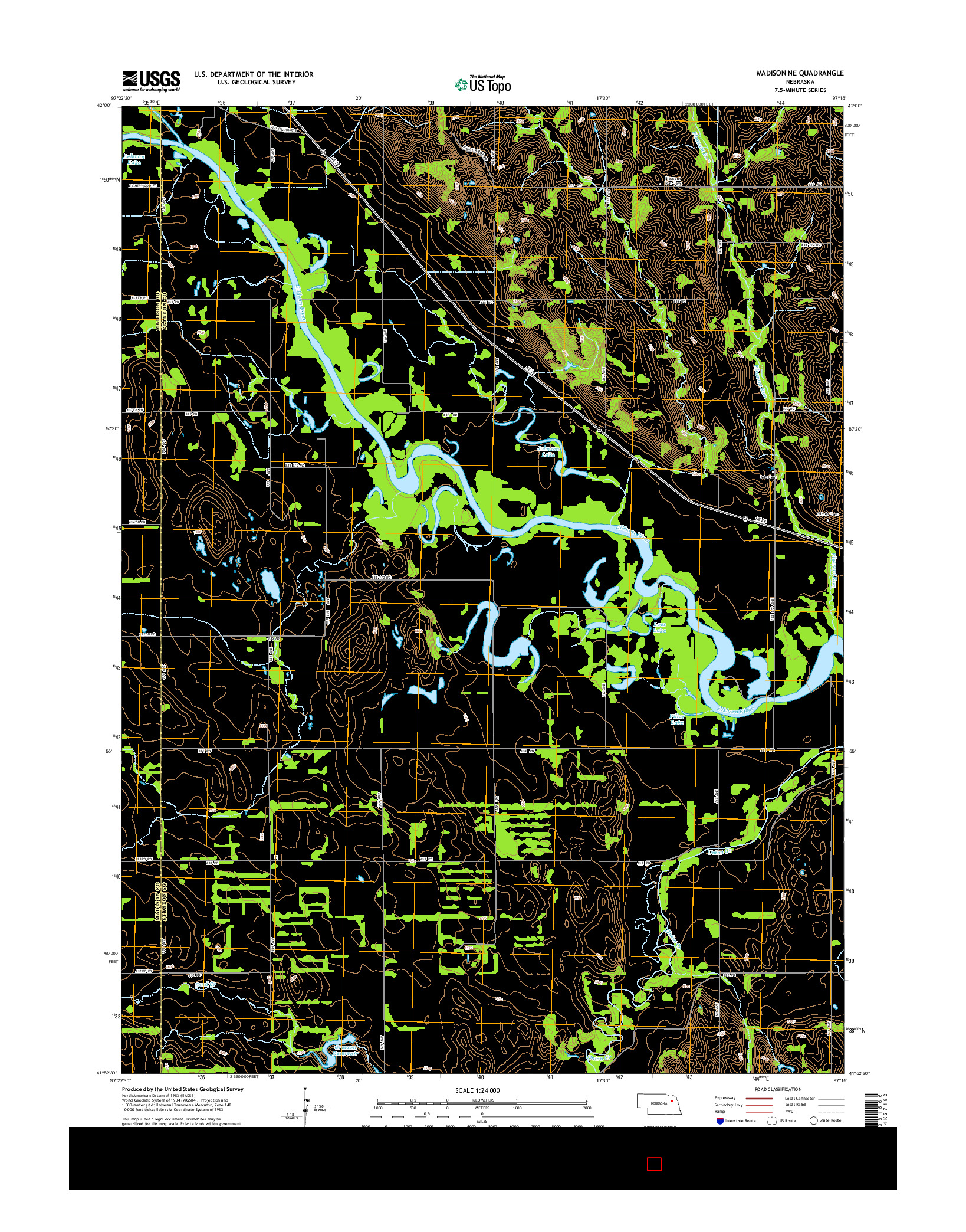 USGS US TOPO 7.5-MINUTE MAP FOR MADISON NE, NE 2014