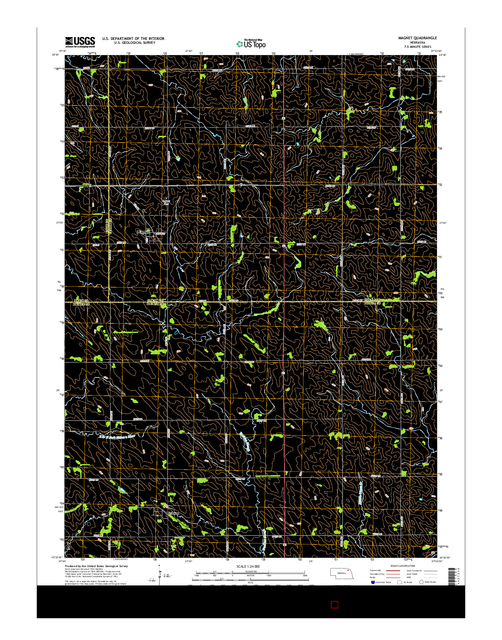 USGS US TOPO 7.5-MINUTE MAP FOR MAGNET, NE 2014