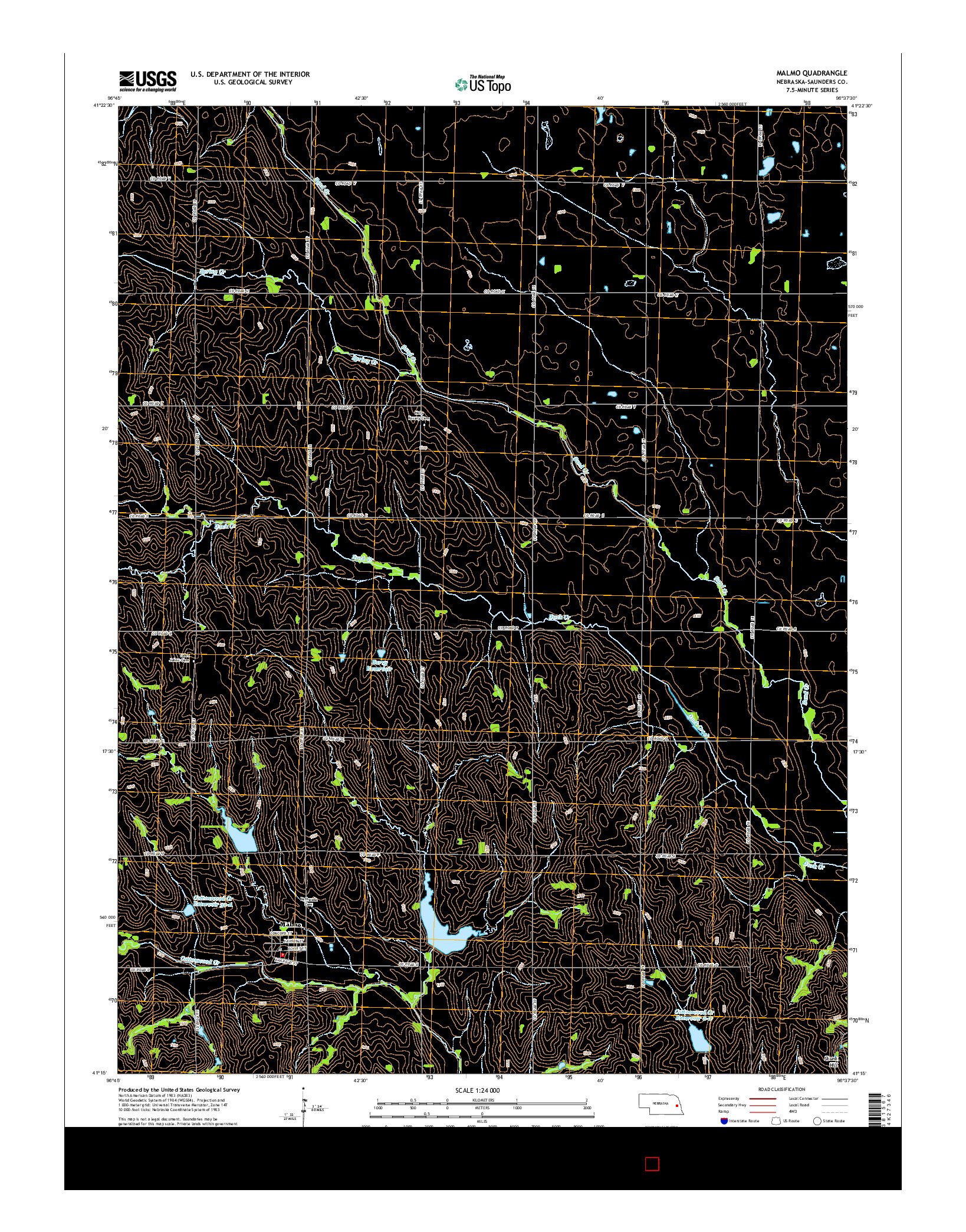 USGS US TOPO 7.5-MINUTE MAP FOR MALMO, NE 2014