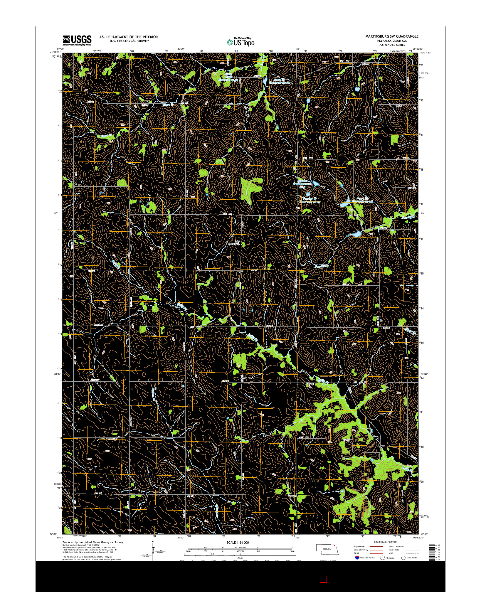 USGS US TOPO 7.5-MINUTE MAP FOR MARTINSBURG SW, NE 2014