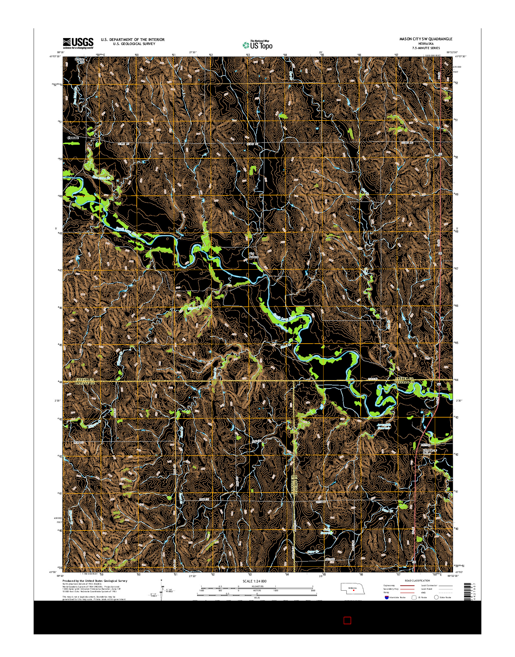 USGS US TOPO 7.5-MINUTE MAP FOR MASON CITY SW, NE 2014