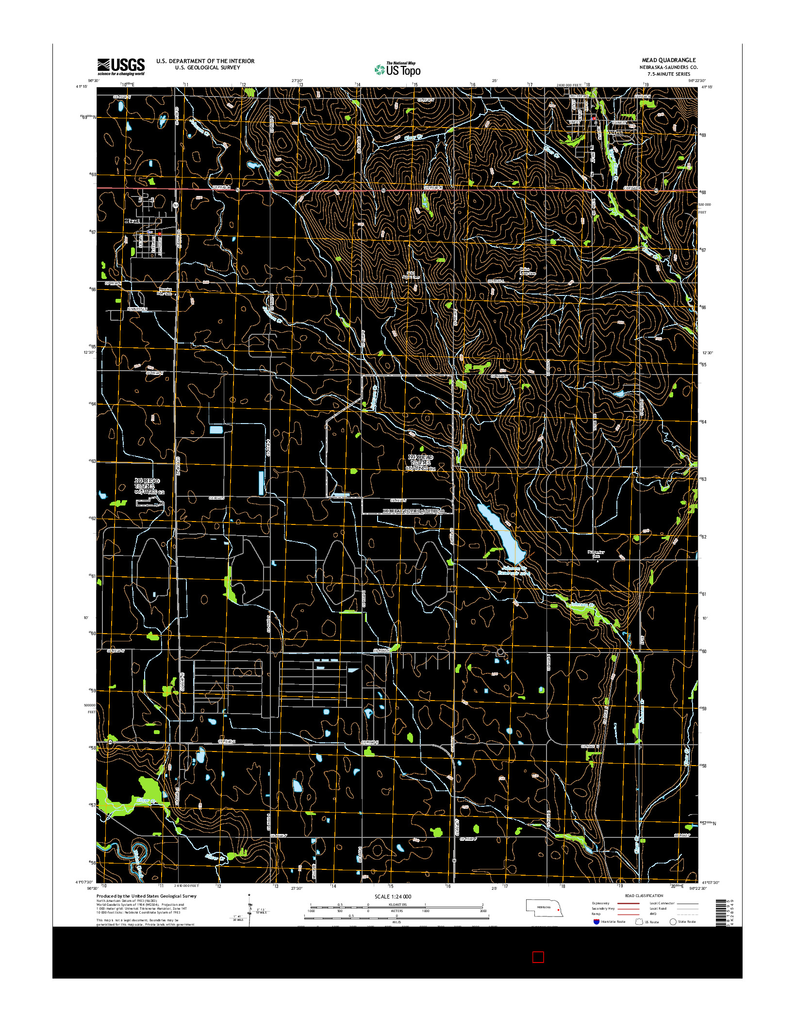 USGS US TOPO 7.5-MINUTE MAP FOR MEAD, NE 2014