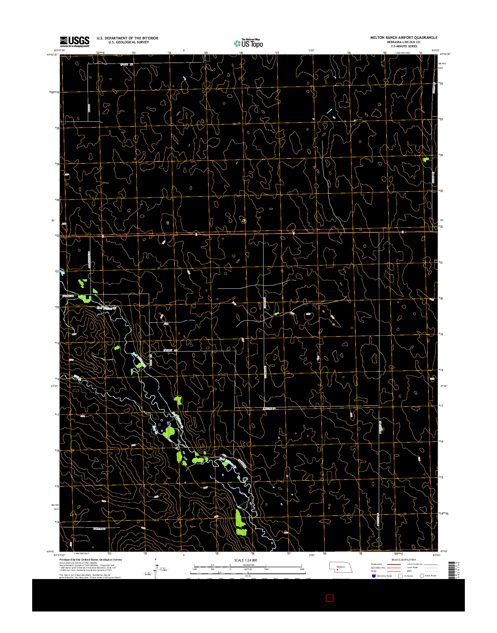 USGS US TOPO 7.5-MINUTE MAP FOR MELTON RANCH AIRPORT, NE 2014