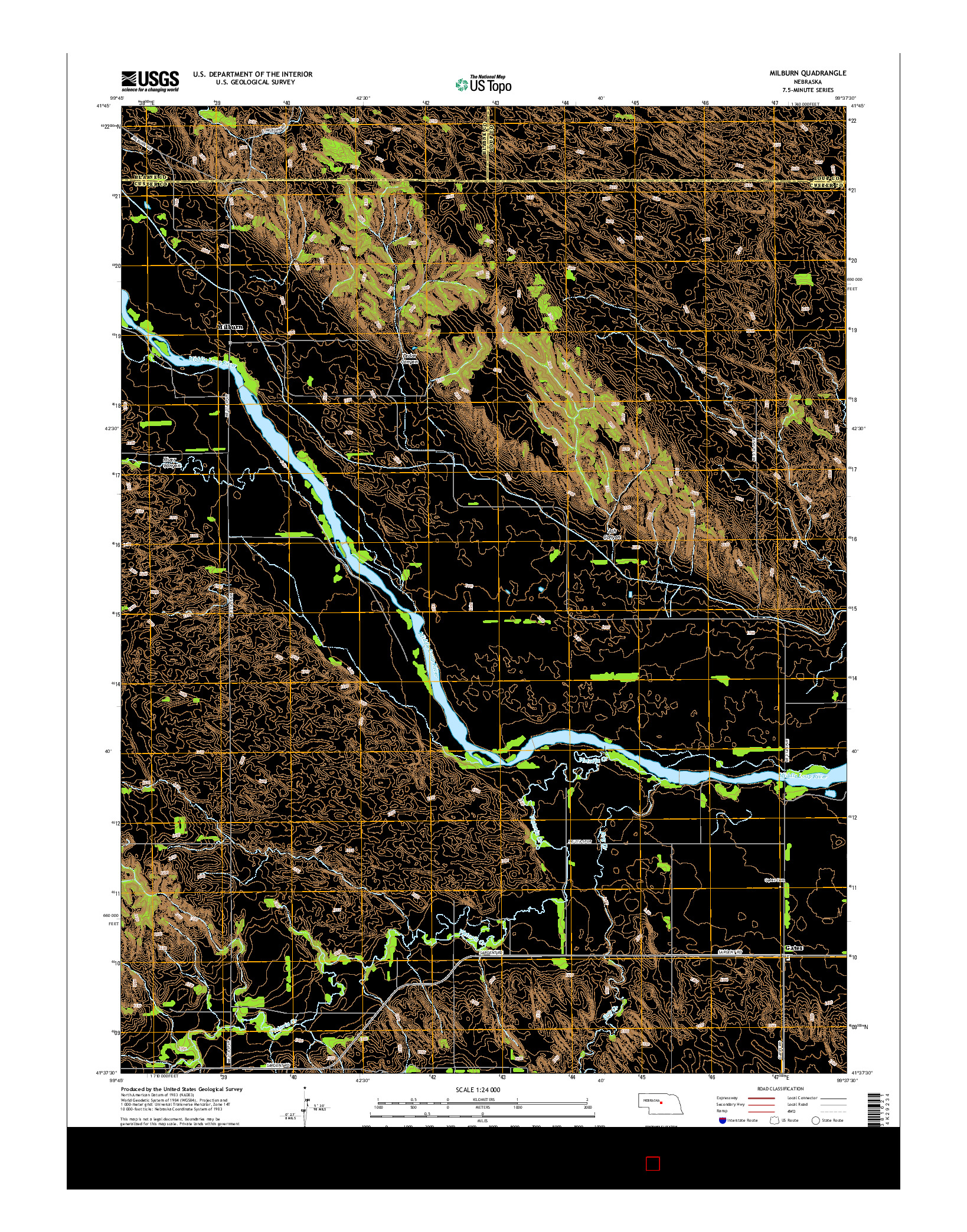USGS US TOPO 7.5-MINUTE MAP FOR MILBURN, NE 2014