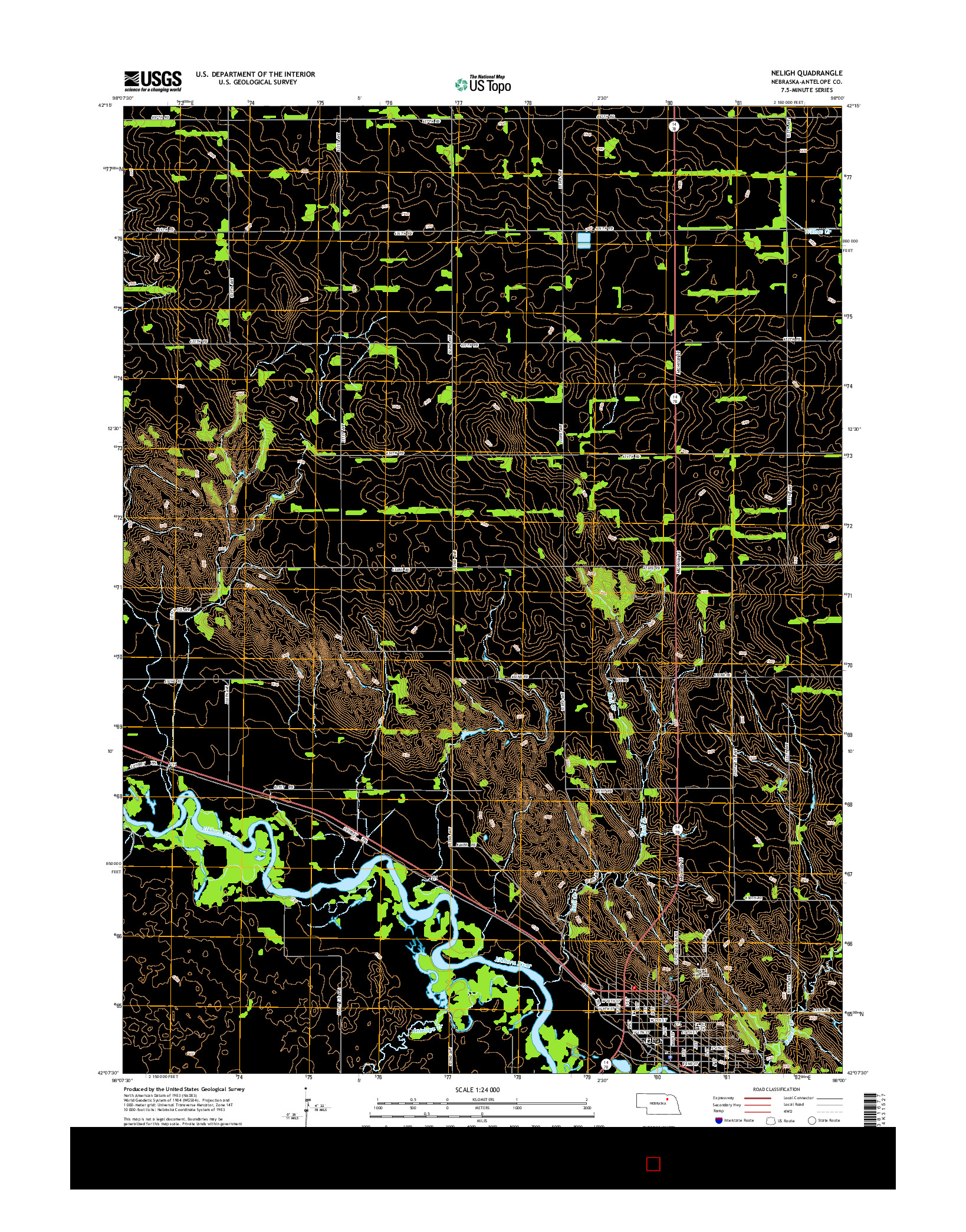 USGS US TOPO 7.5-MINUTE MAP FOR NELIGH, NE 2014