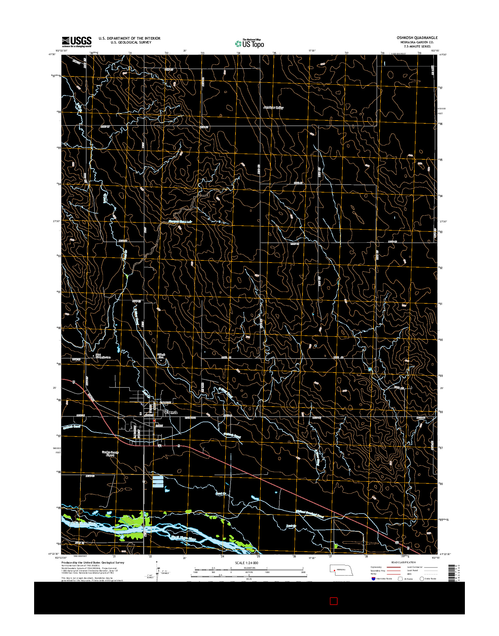 USGS US TOPO 7.5-MINUTE MAP FOR OSHKOSH, NE 2014