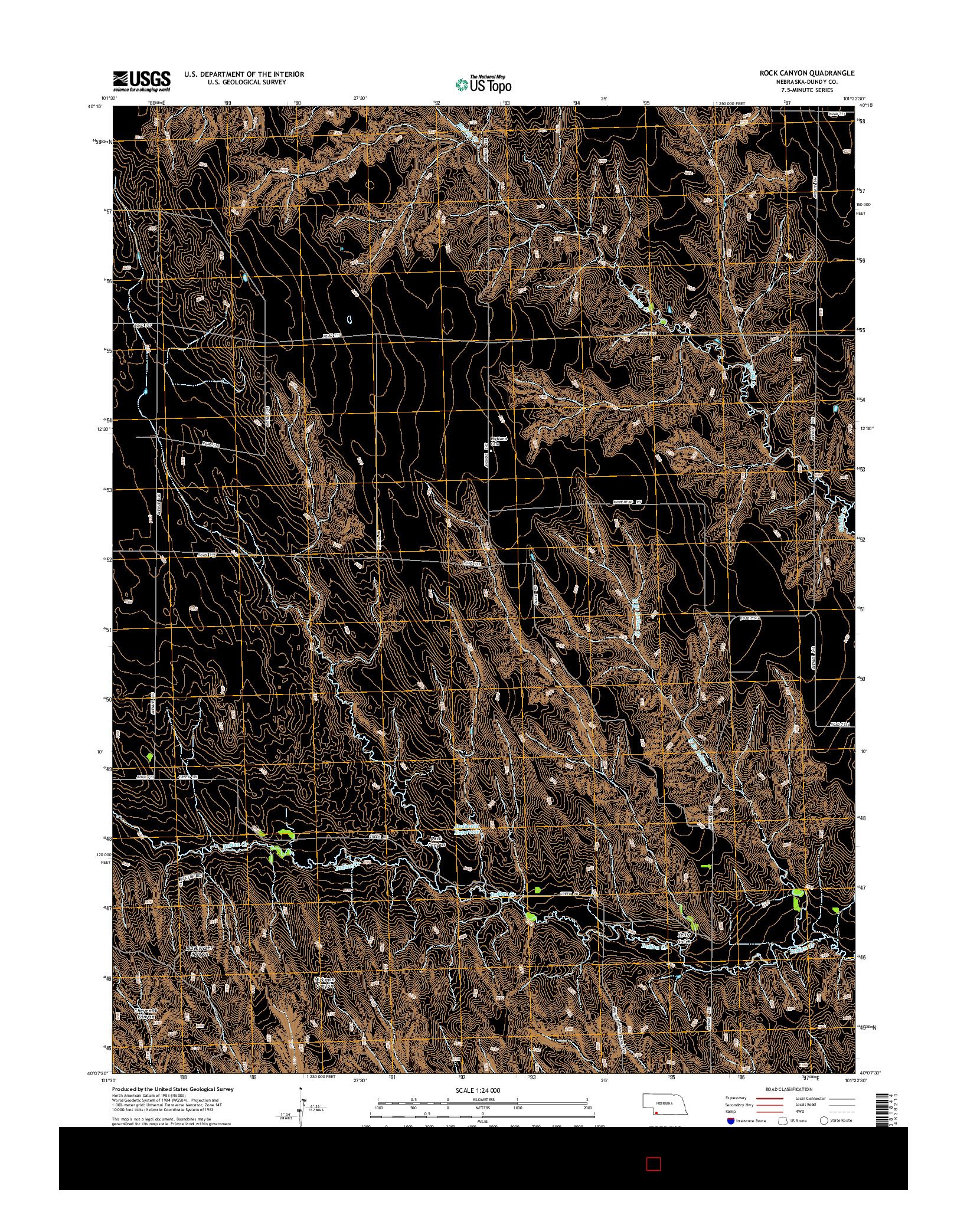 USGS US TOPO 7.5-MINUTE MAP FOR ROCK CANYON, NE 2014