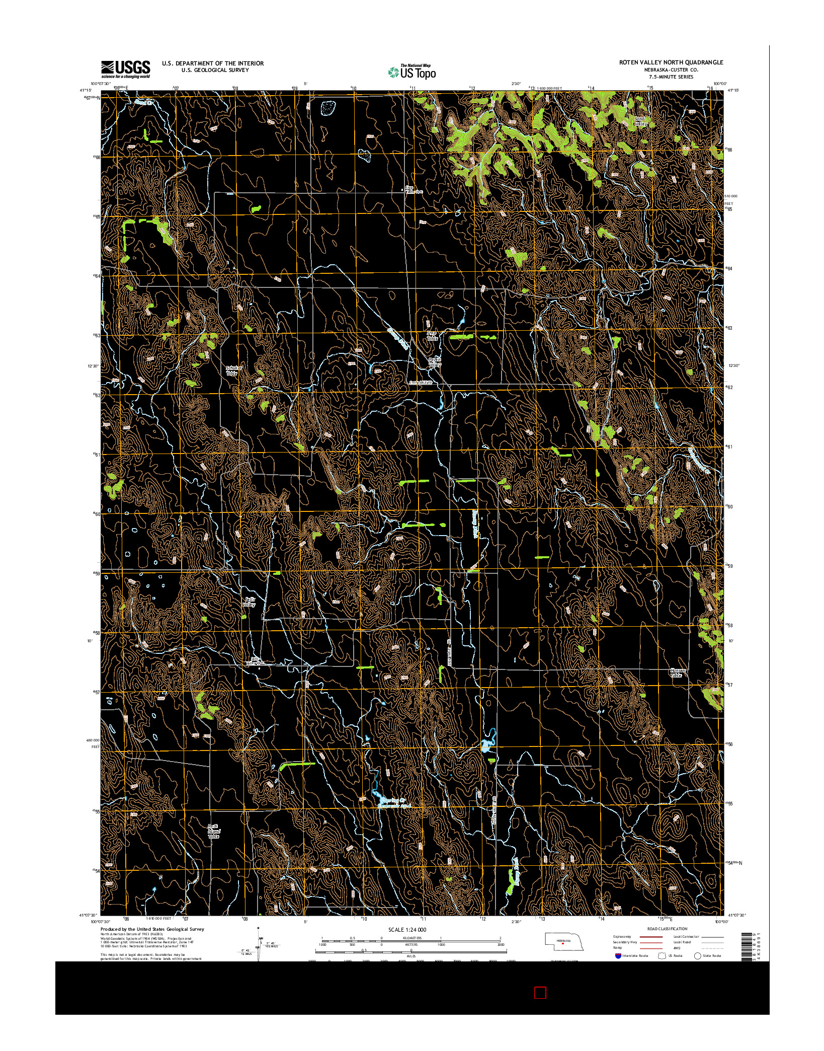 USGS US TOPO 7.5-MINUTE MAP FOR ROTEN VALLEY NORTH, NE 2014
