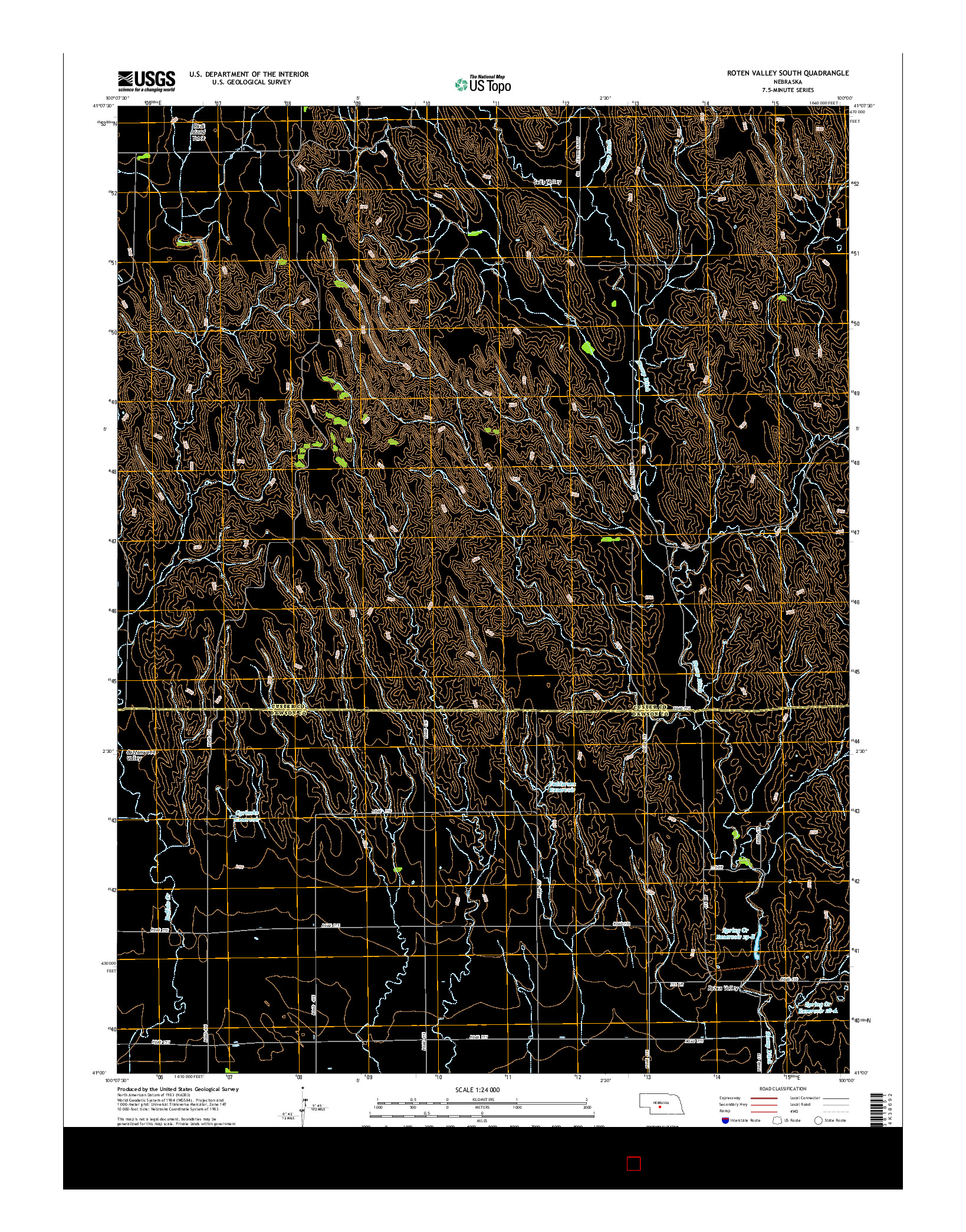 USGS US TOPO 7.5-MINUTE MAP FOR ROTEN VALLEY SOUTH, NE 2014