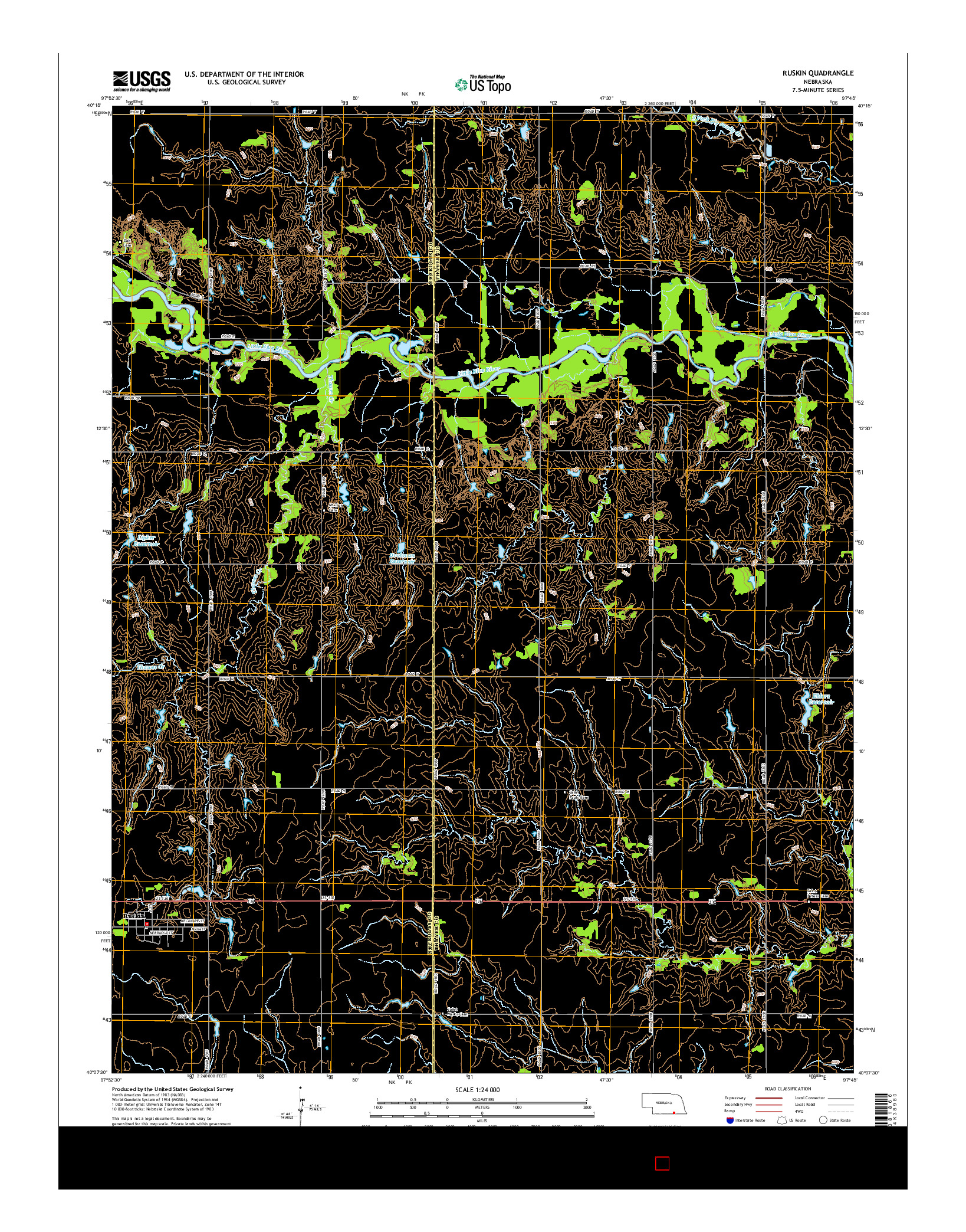 USGS US TOPO 7.5-MINUTE MAP FOR RUSKIN, NE 2014