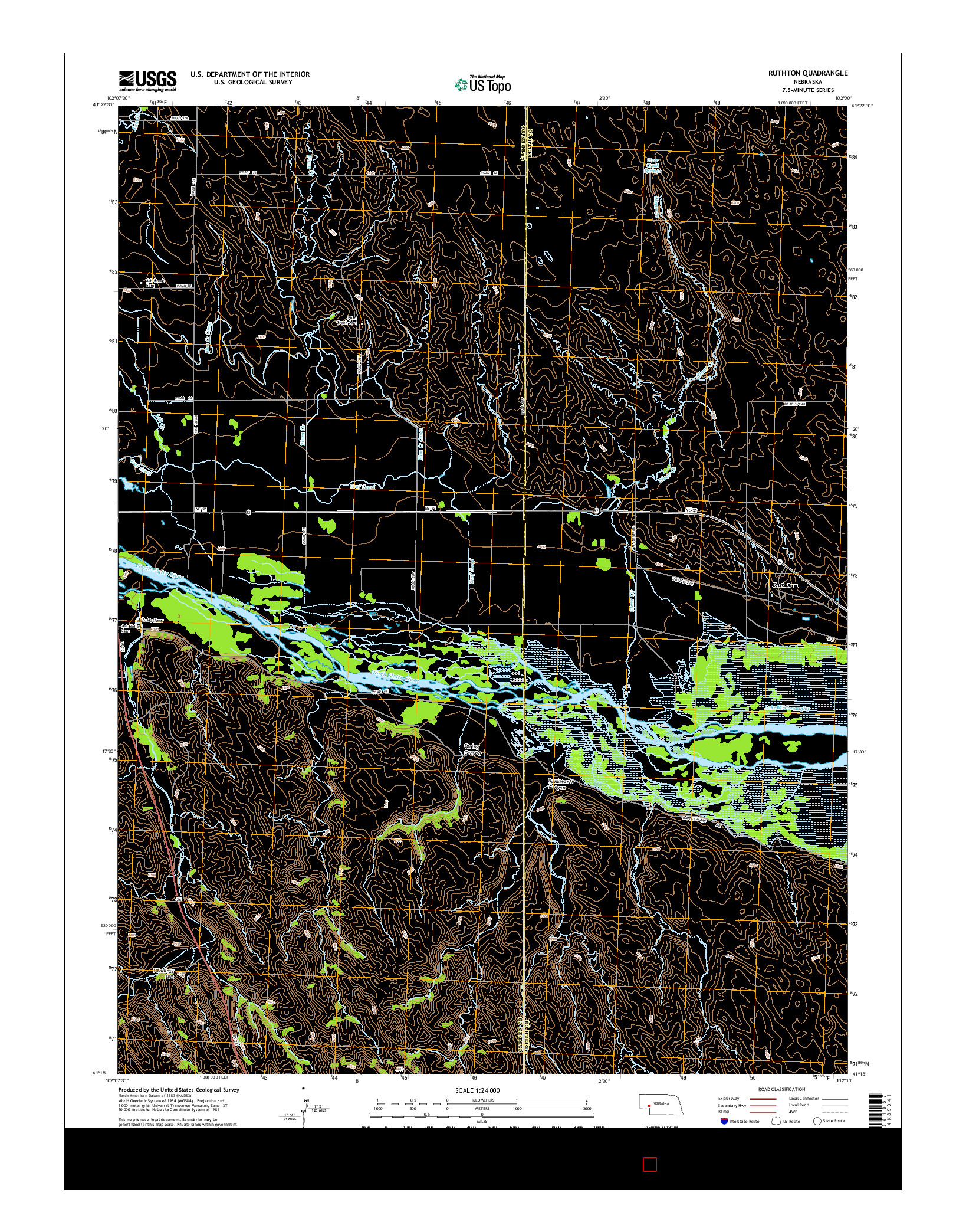 USGS US TOPO 7.5-MINUTE MAP FOR RUTHTON, NE 2014