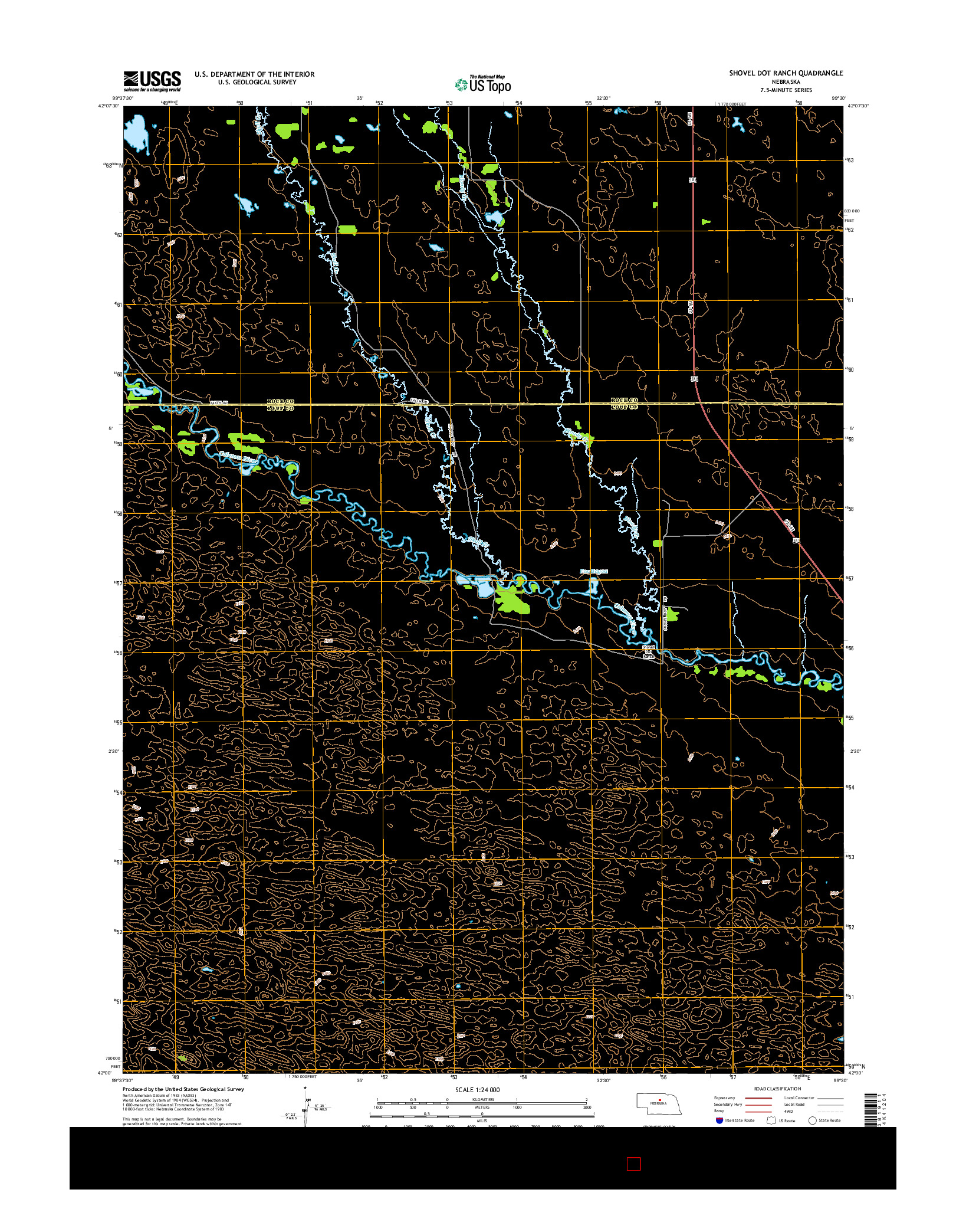 USGS US TOPO 7.5-MINUTE MAP FOR SHOVEL DOT RANCH, NE 2014
