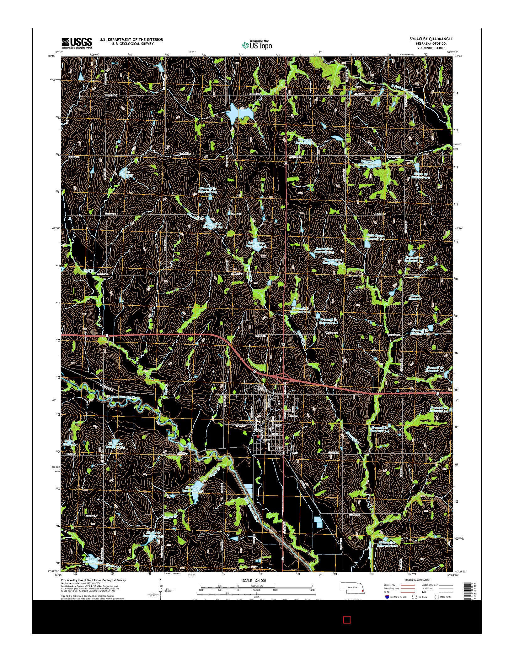 USGS US TOPO 7.5-MINUTE MAP FOR SYRACUSE, NE 2014