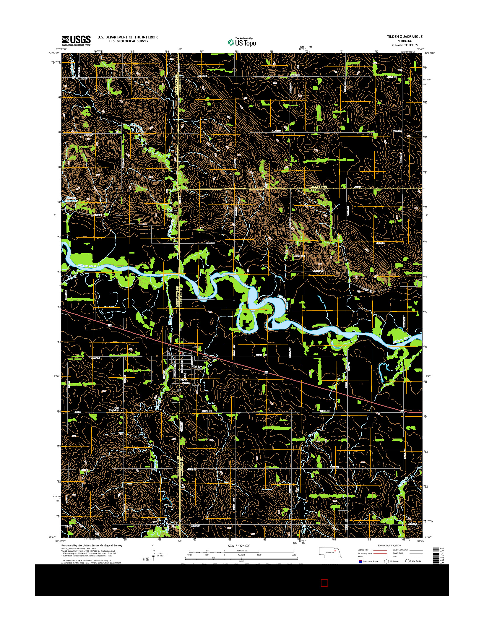 USGS US TOPO 7.5-MINUTE MAP FOR TILDEN, NE 2014
