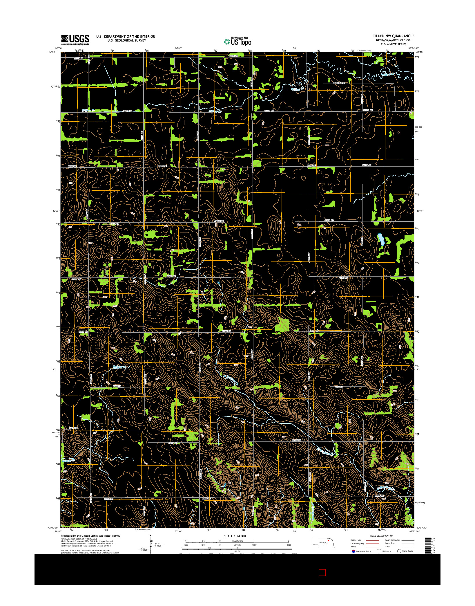 USGS US TOPO 7.5-MINUTE MAP FOR TILDEN NW, NE 2014