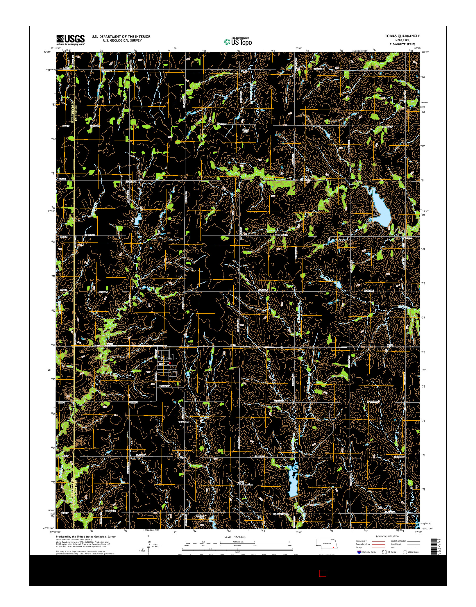 USGS US TOPO 7.5-MINUTE MAP FOR TOBIAS, NE 2014