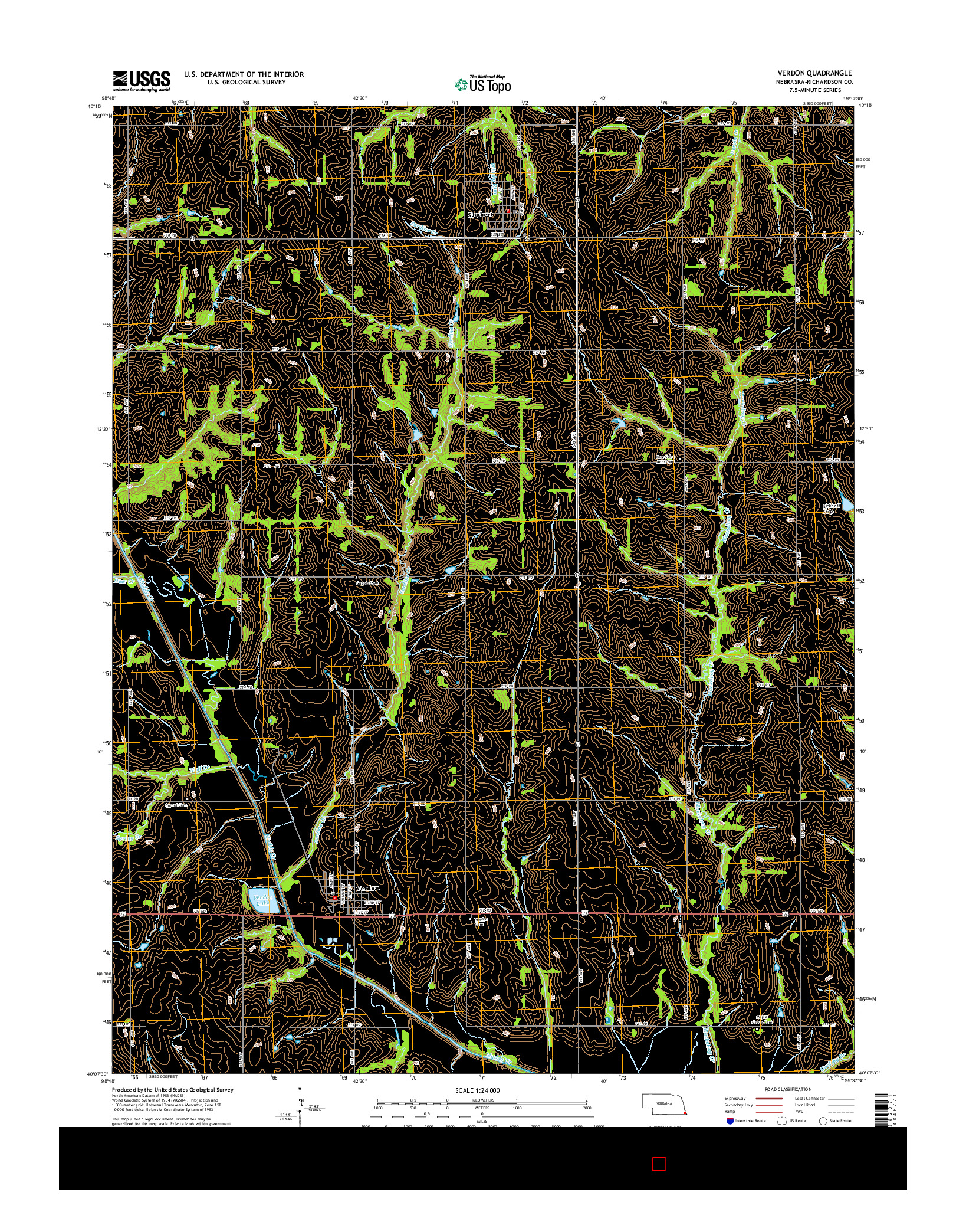 USGS US TOPO 7.5-MINUTE MAP FOR VERDON, NE 2014