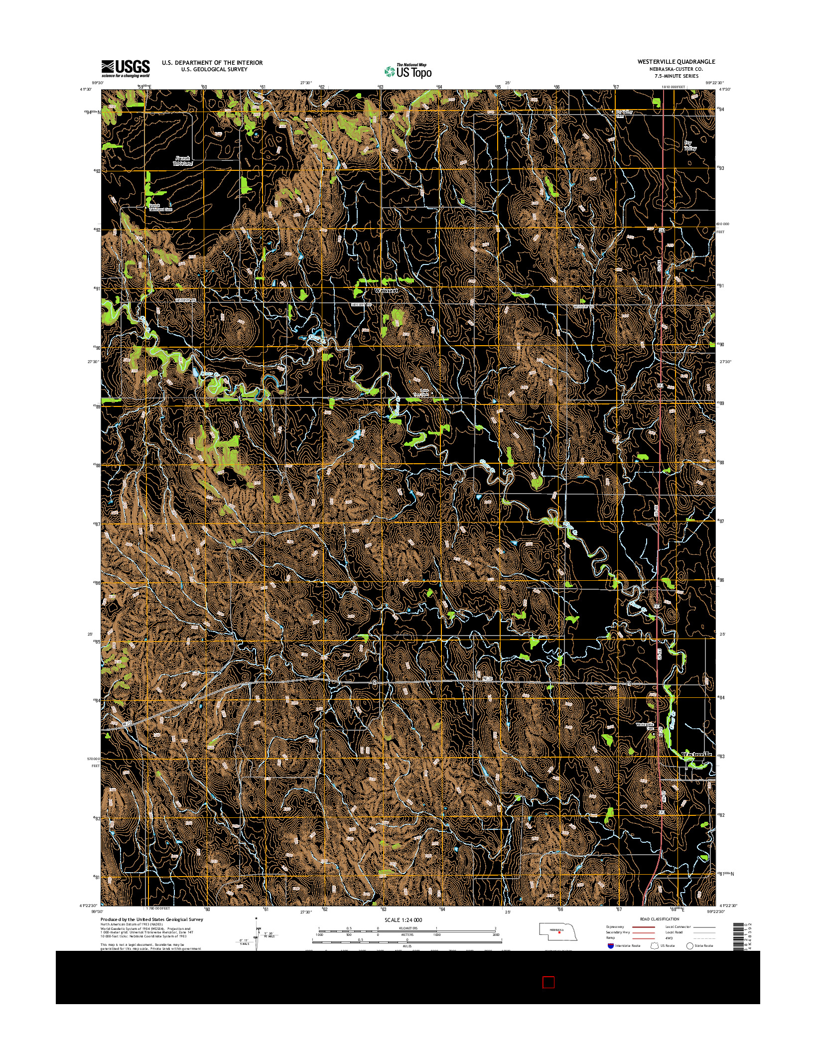 USGS US TOPO 7.5-MINUTE MAP FOR WESTERVILLE, NE 2014