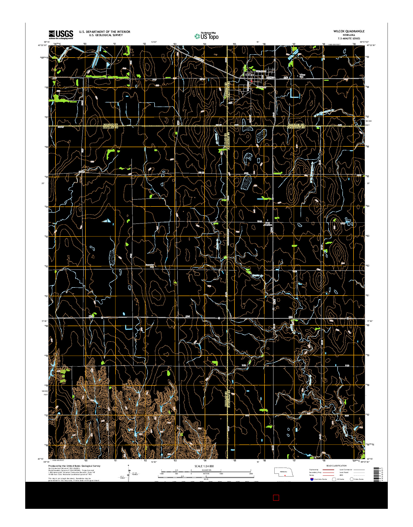 USGS US TOPO 7.5-MINUTE MAP FOR WILCOX, NE 2014