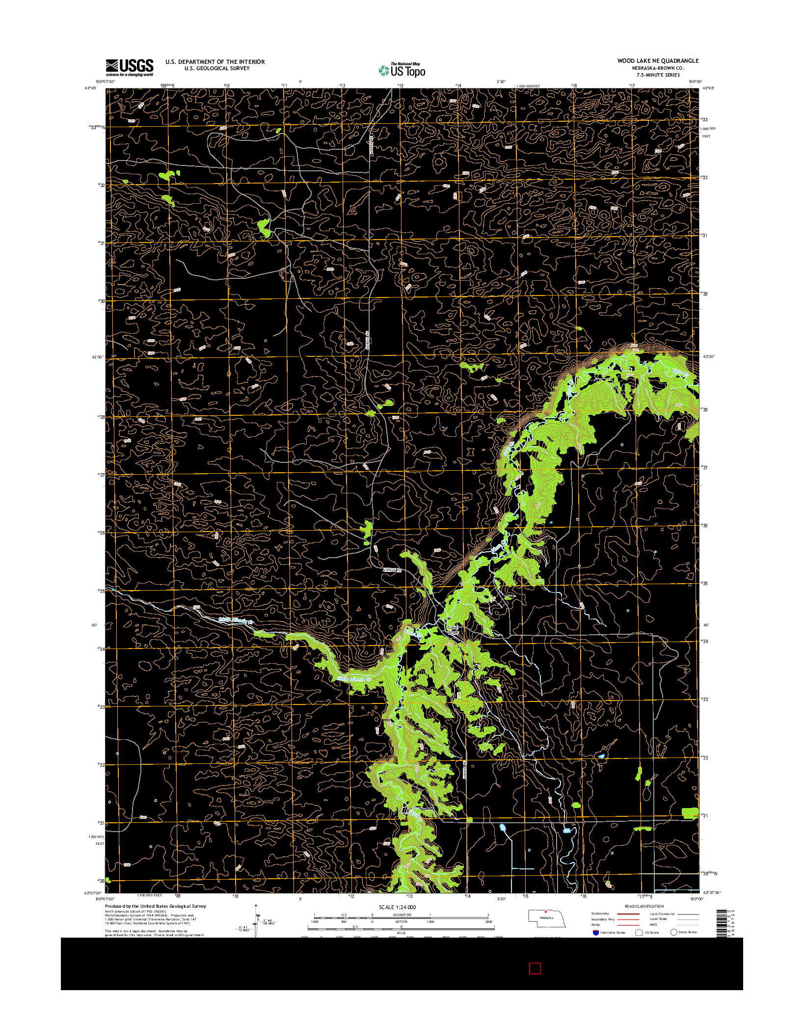 USGS US TOPO 7.5-MINUTE MAP FOR WOOD LAKE NE, NE 2014