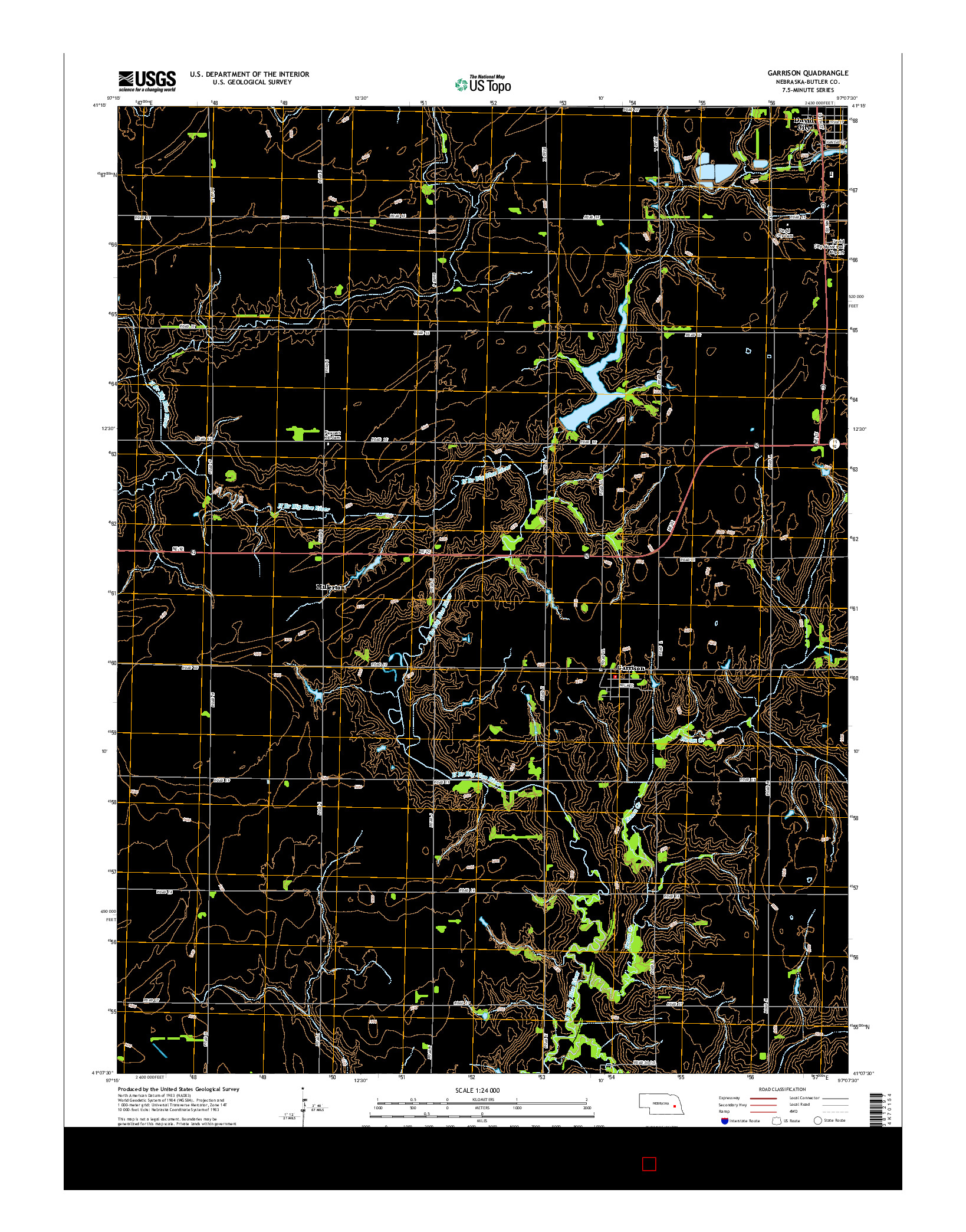 USGS US TOPO 7.5-MINUTE MAP FOR GARRISON, NE 2014