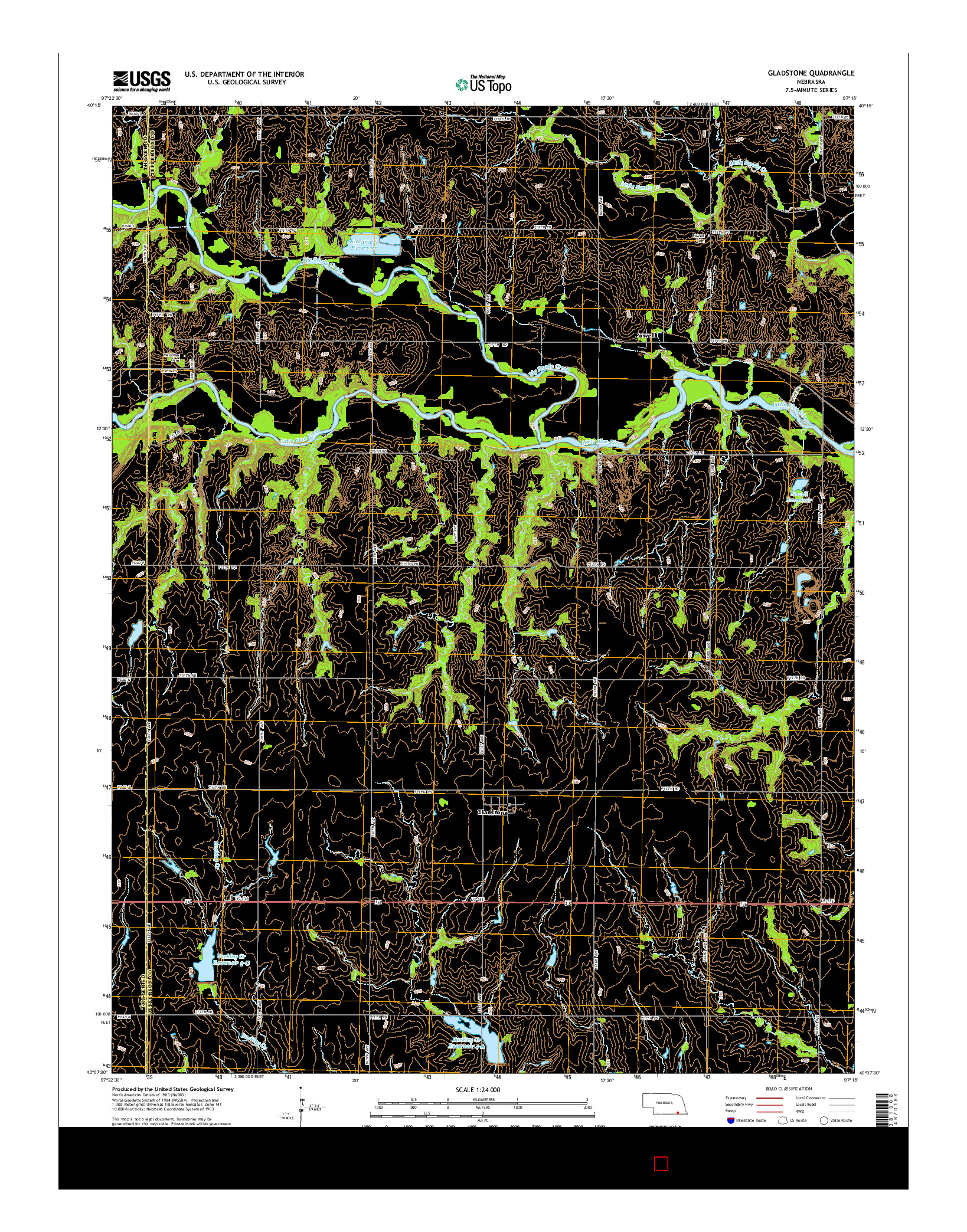 USGS US TOPO 7.5-MINUTE MAP FOR GLADSTONE, NE 2014