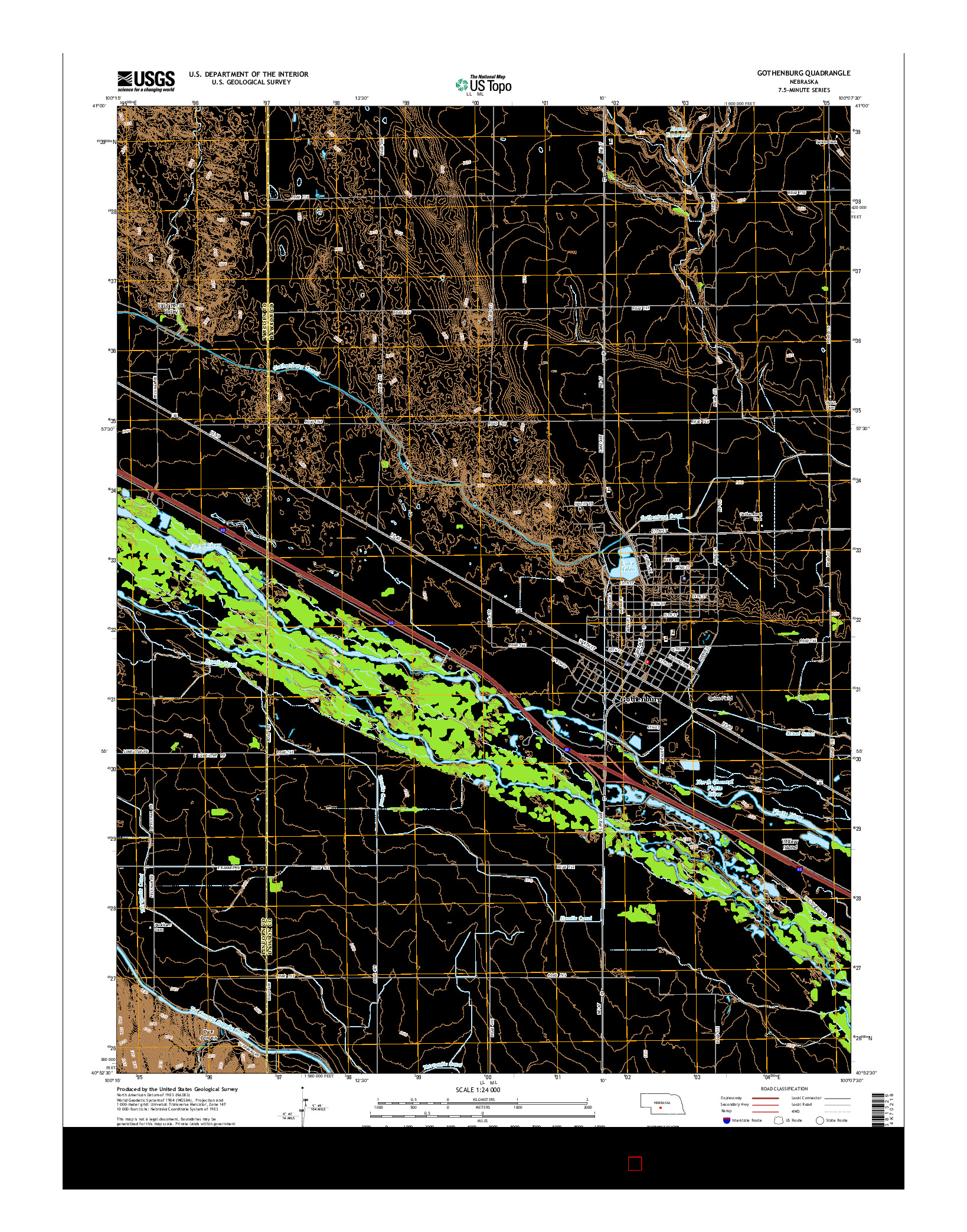 USGS US TOPO 7.5-MINUTE MAP FOR GOTHENBURG, NE 2014