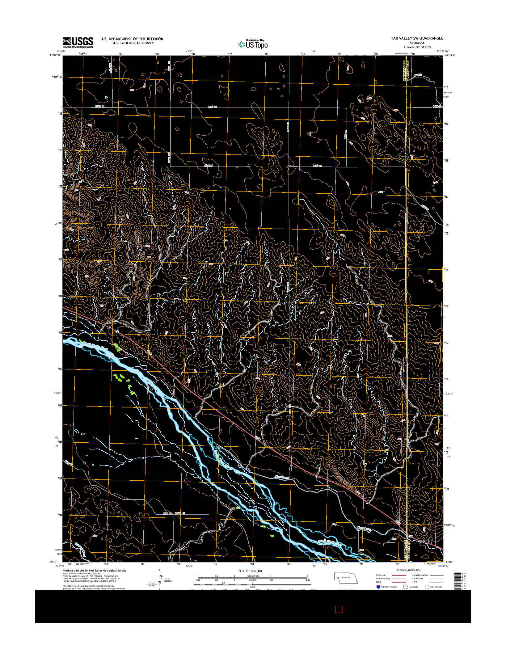 USGS US TOPO 7.5-MINUTE MAP FOR TAR VALLEY SW, NE 2014