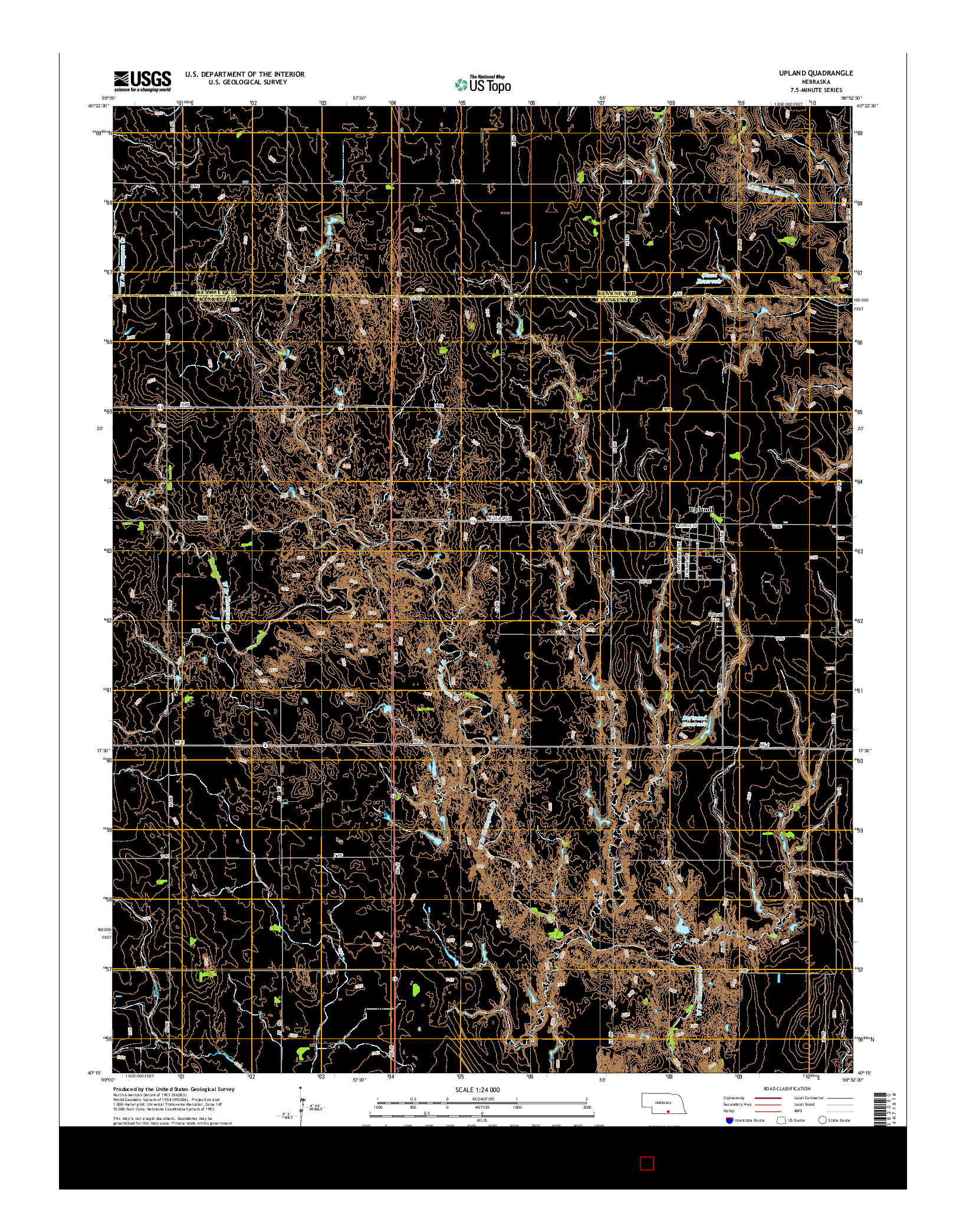 USGS US TOPO 7.5-MINUTE MAP FOR UPLAND, NE 2014