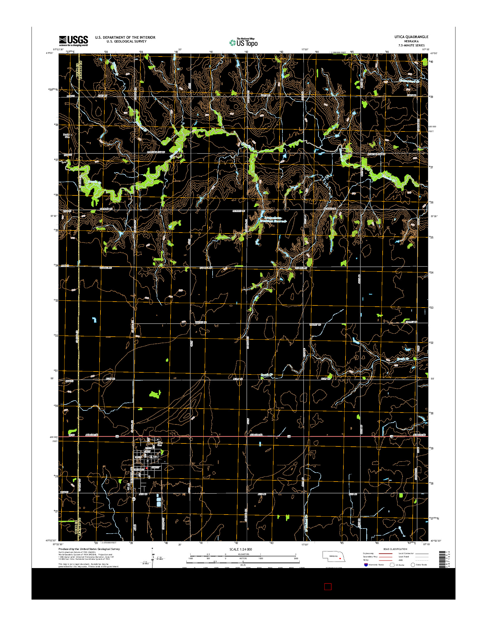 USGS US TOPO 7.5-MINUTE MAP FOR UTICA, NE 2014