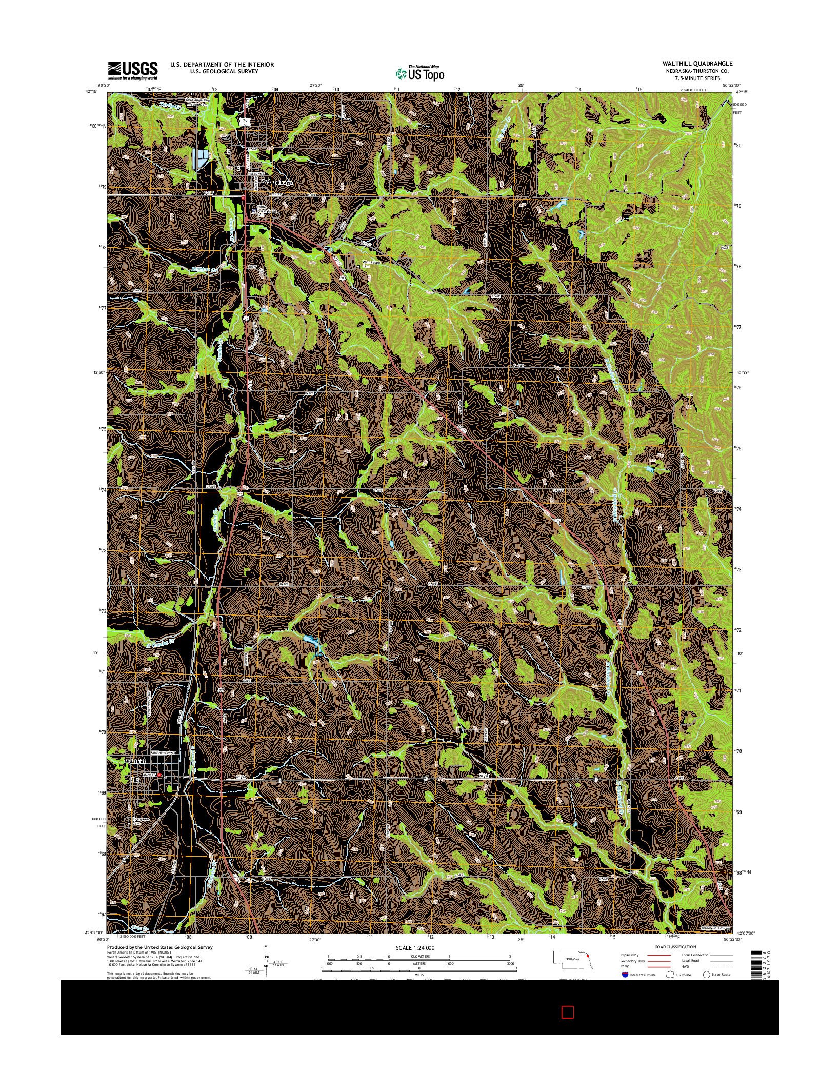 USGS US TOPO 7.5-MINUTE MAP FOR WALTHILL, NE 2014